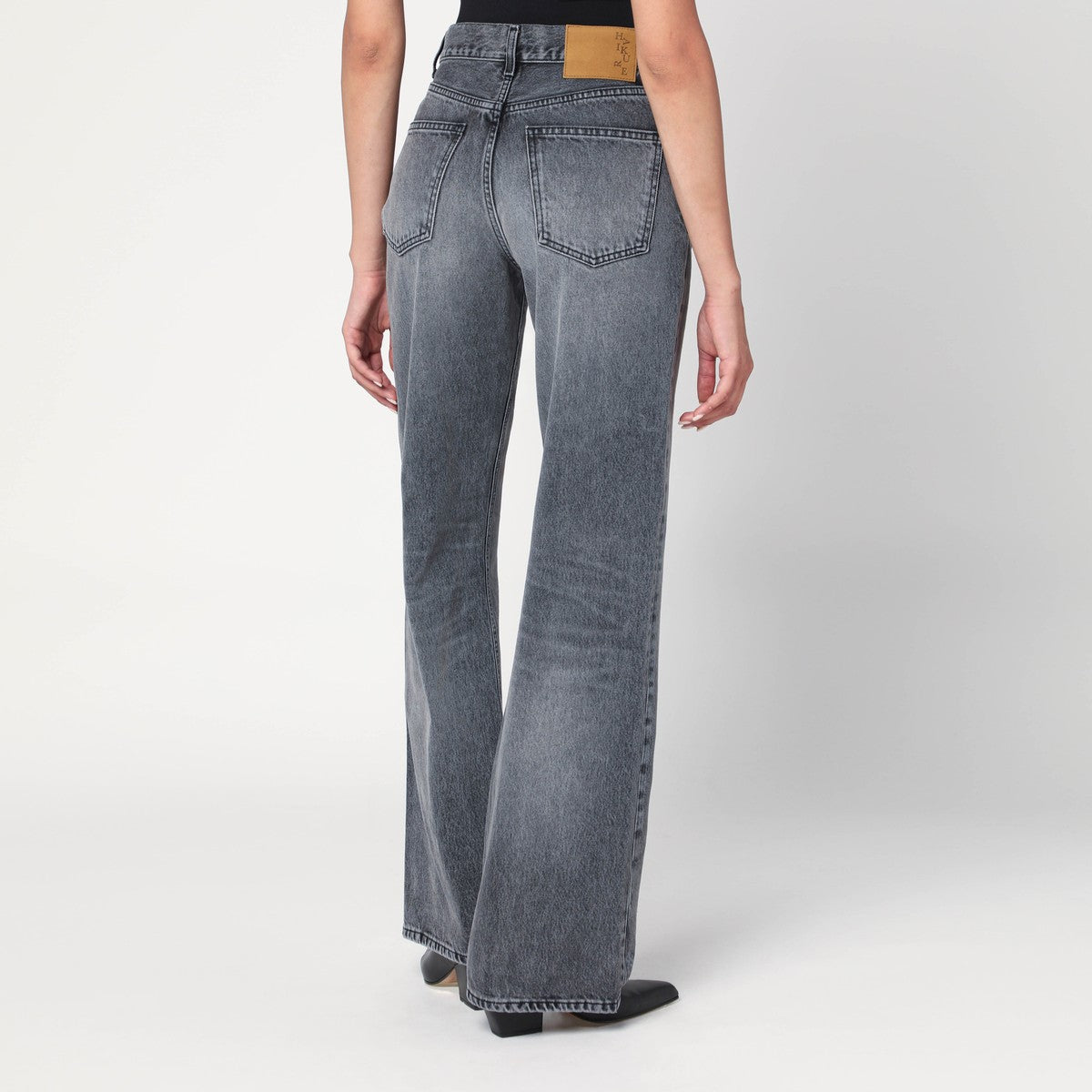 HAIKURE Grey washed effect Korea jeans