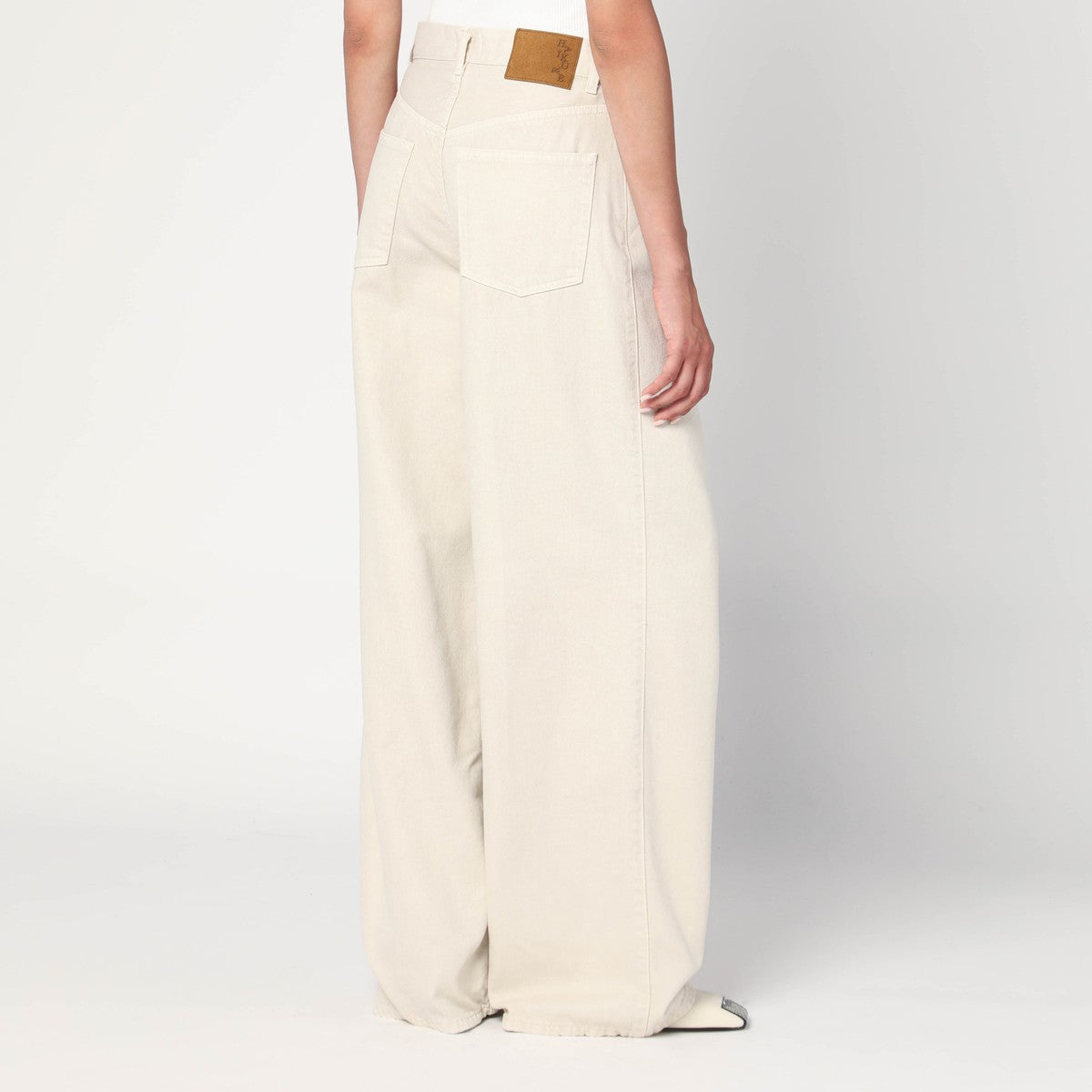 HAIKURE Wide ecru corduroy trousers