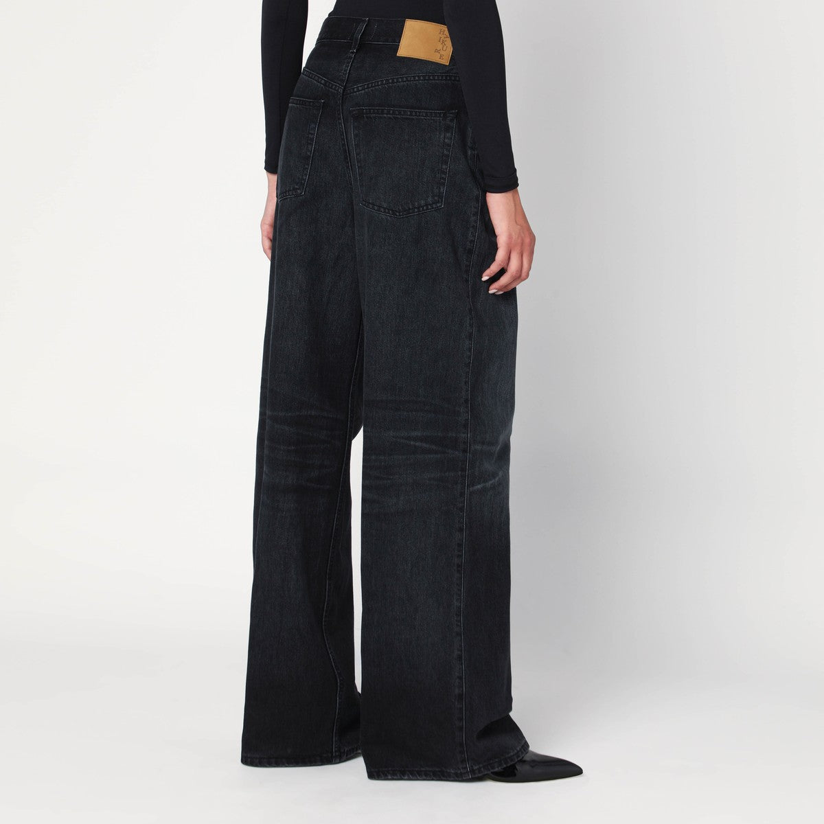 HAIKURE Wide Candy black denim jeans