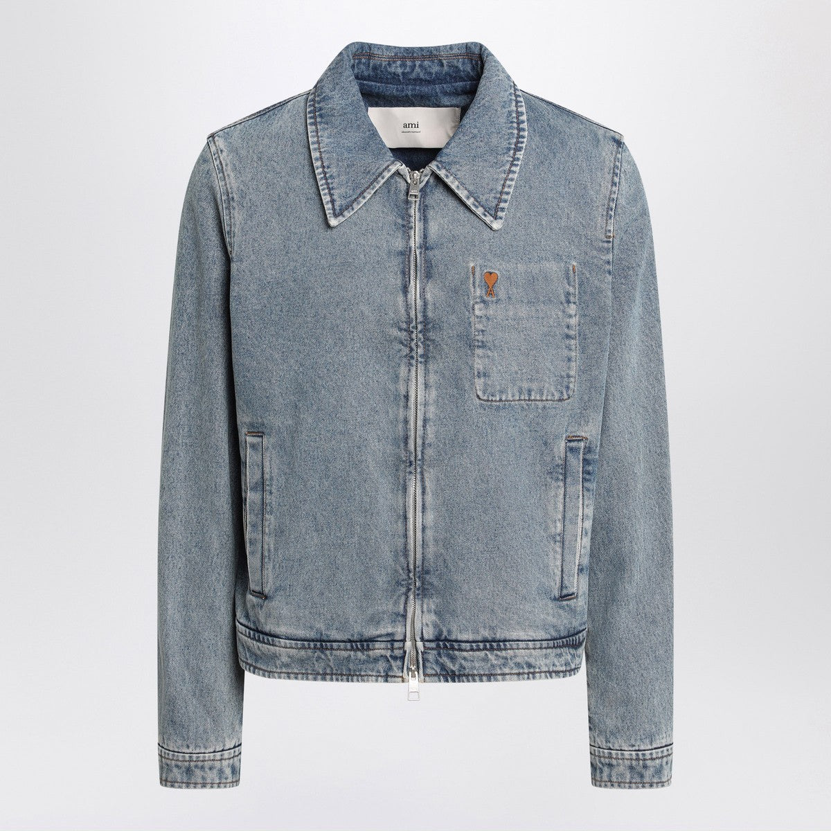 Ami Paris Denim zip-up Ami De Coeur jacket