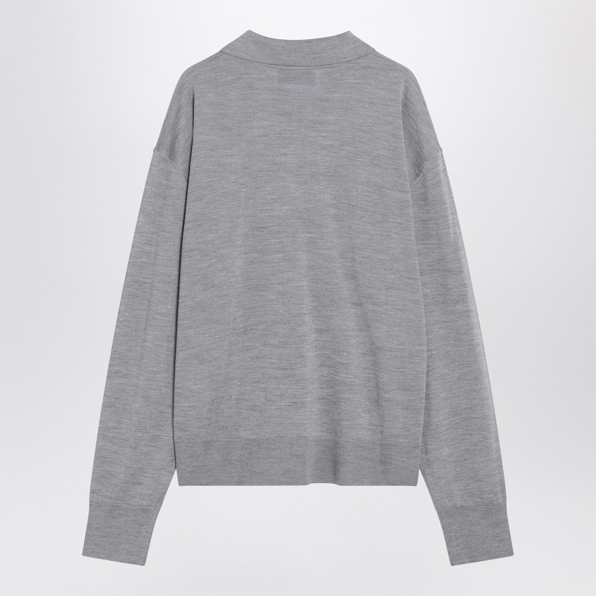 Ami Paris Grey wool and silk polo Ami De Coeur