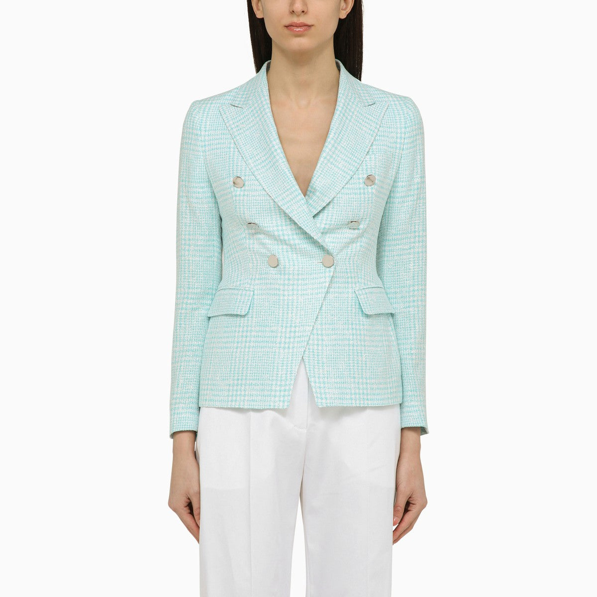 Tagliatore Light blue double-breasted jacket