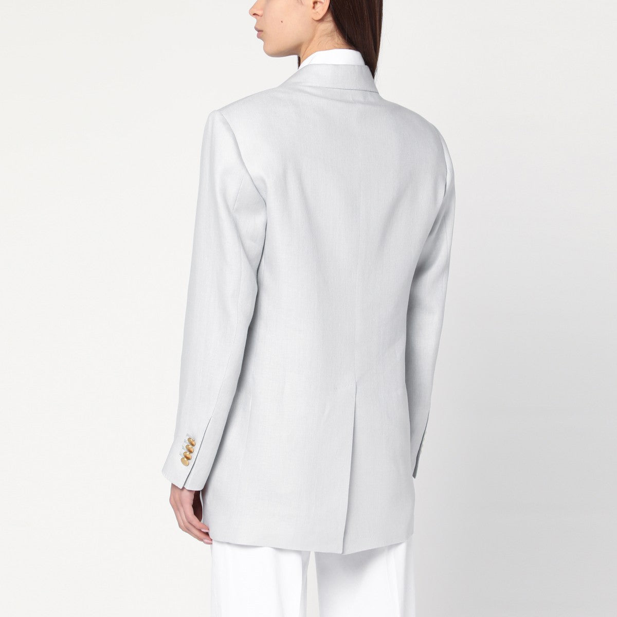 Tagliatore Light grey single-breasted linen jacket