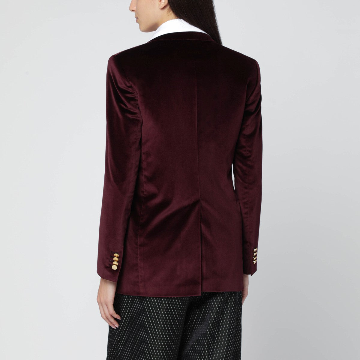 Tagliatore Bordeaux velvet double-breasted jacket