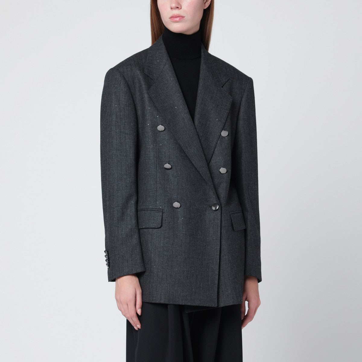 Tagliatore Grey wool-blend double-breasted jacket