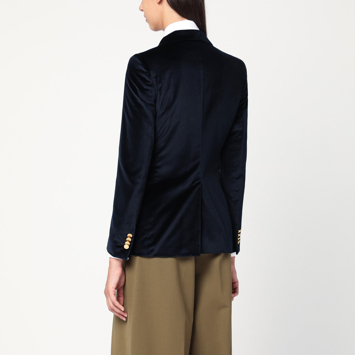 Tagliatore Blue velvet double-breasted jacket