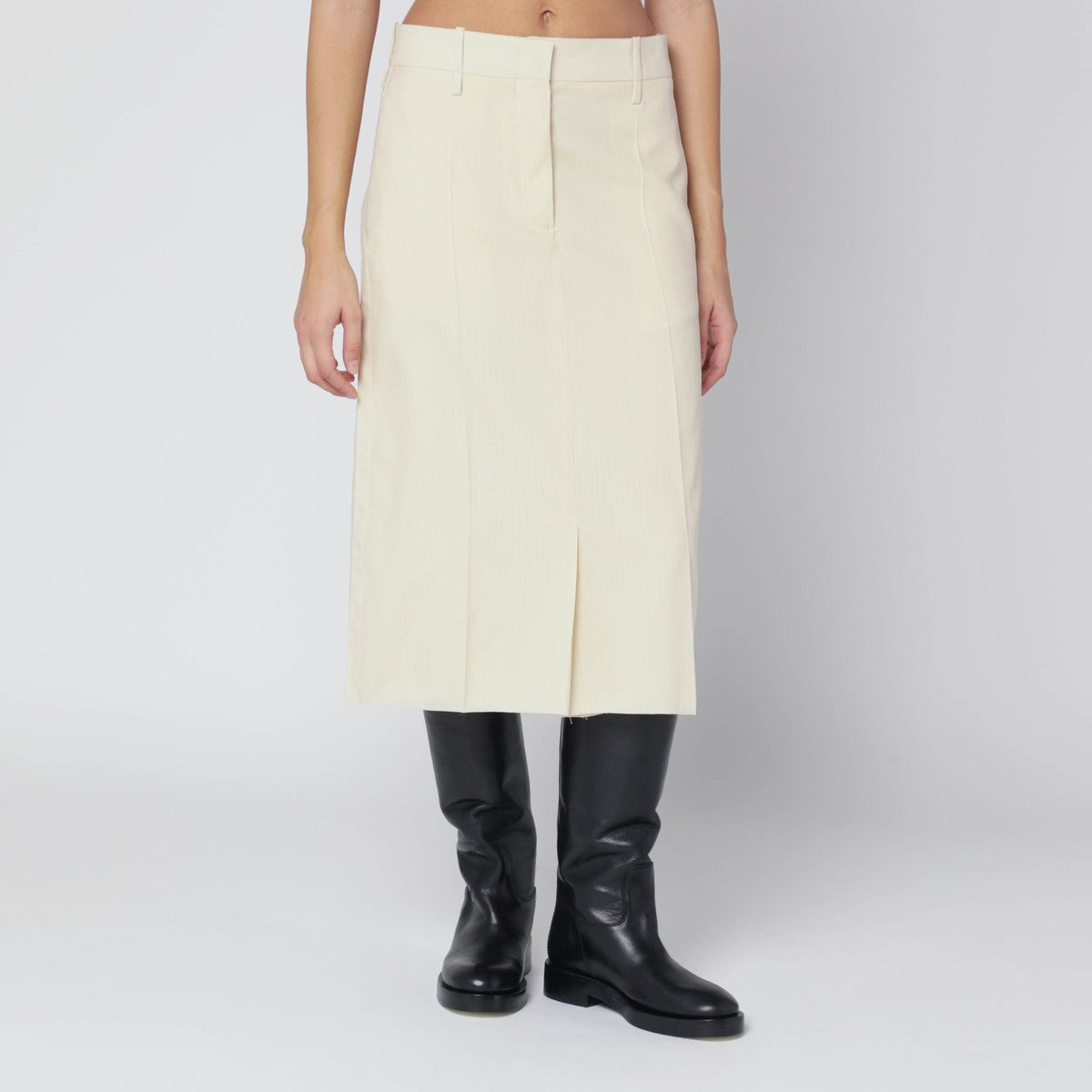 Jil Sander Vanilla-coloured wool skirt