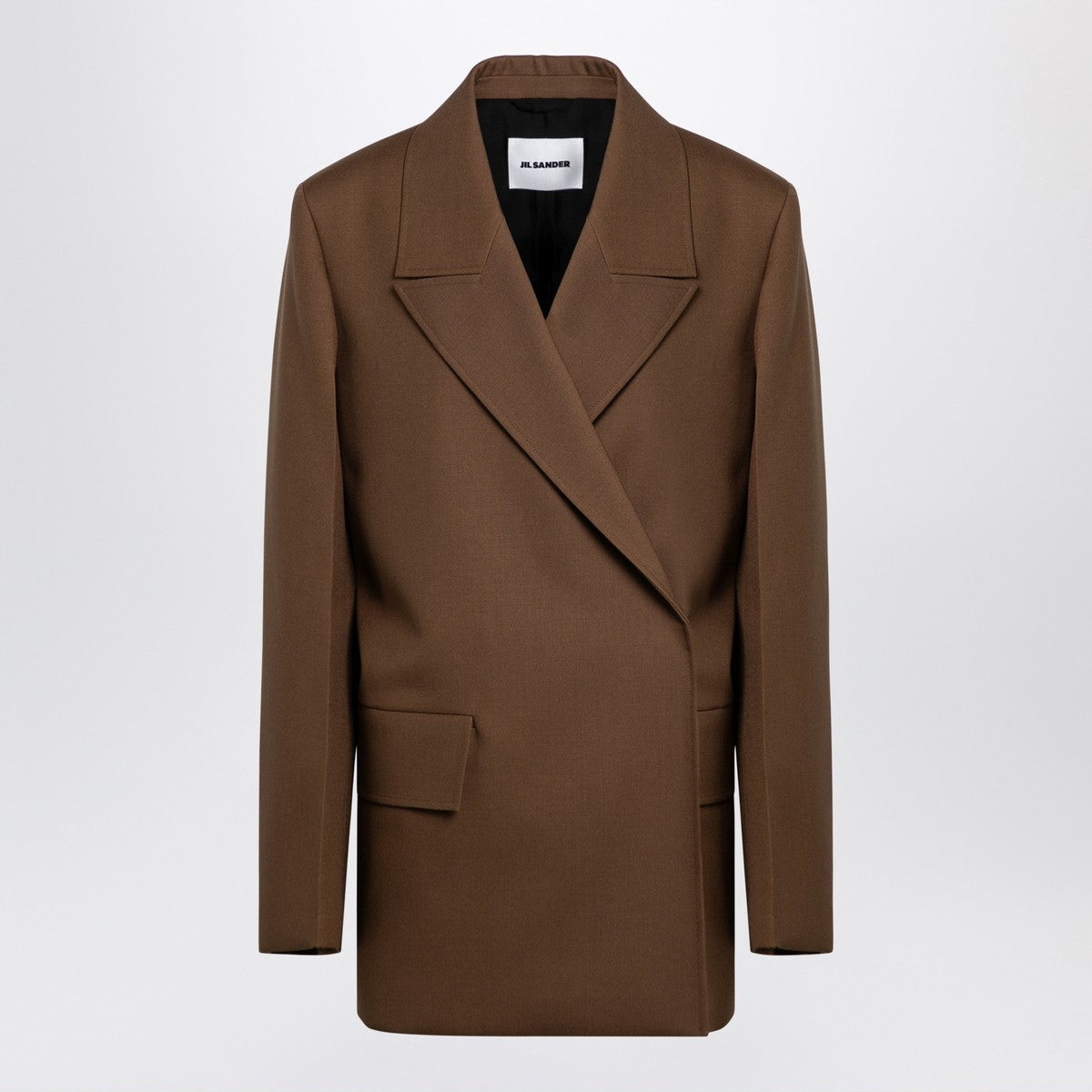 Jil Sander Brown wool double-breasted jacket