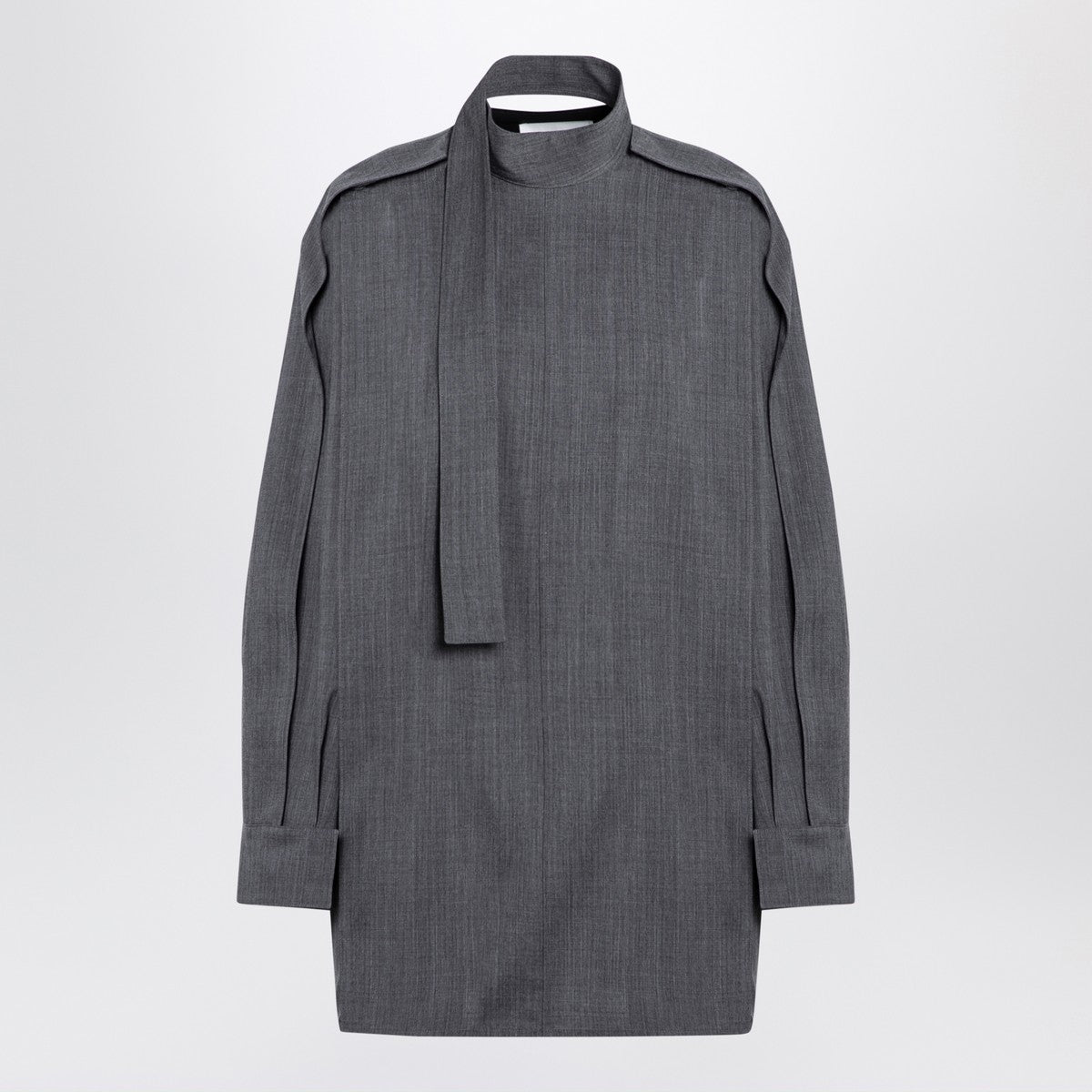 Jil Sander Grey wool shirt with scarf