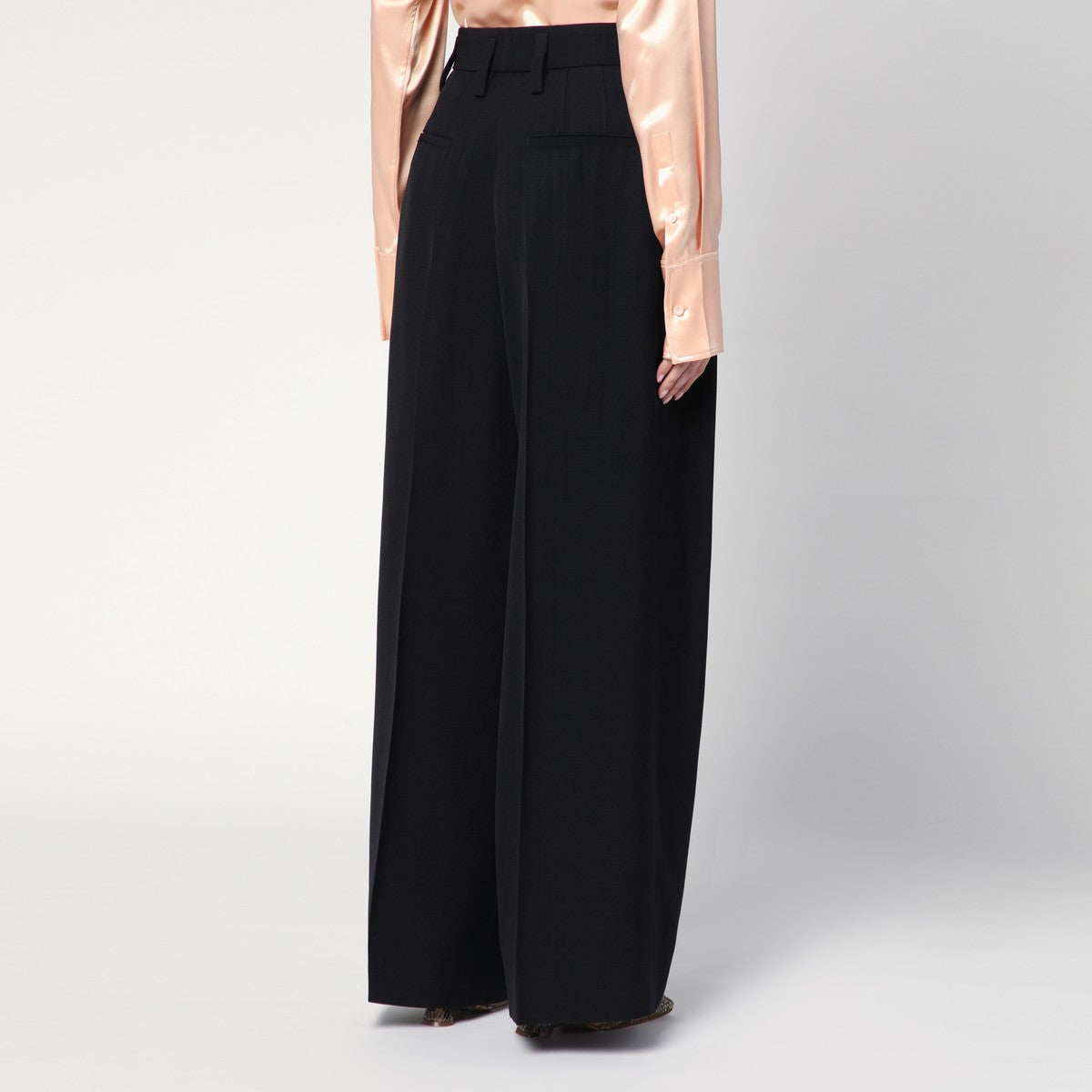 Jil Sander Wide black pants in silk blend