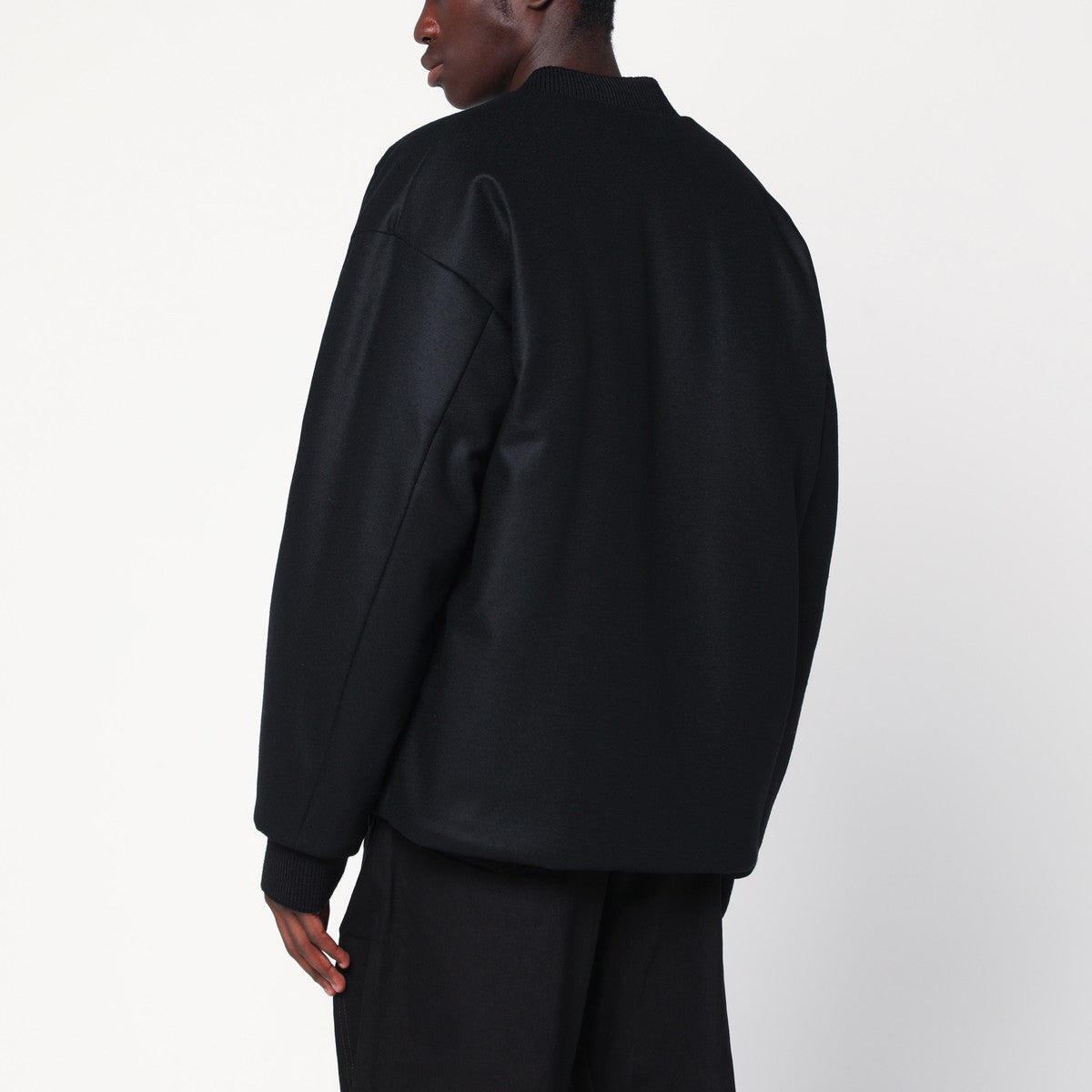 Jil Sander Black wool bomber jacket