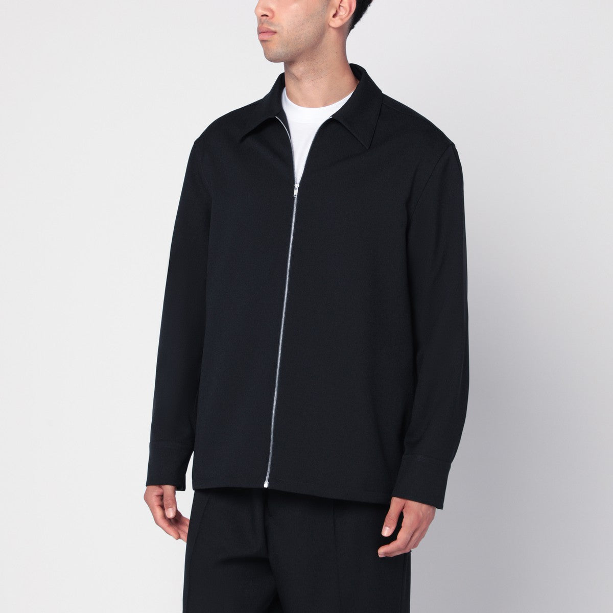 Jil Sander Midnight blue lightweight jacket in technical gabardine