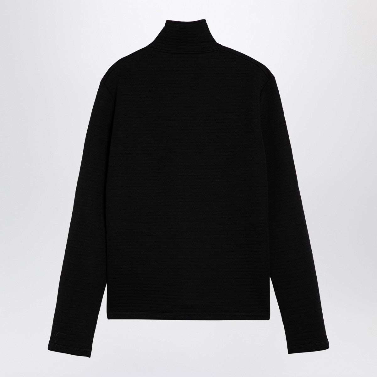 Jil Sander Black turtleneck sweater with logo patch