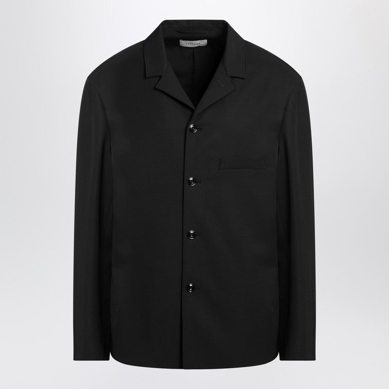 LEMAIRE Black overshirt jacket in wool blend