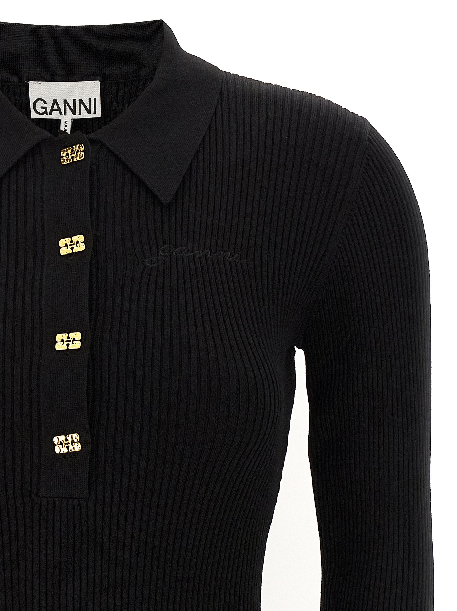 Ganni Melange Rib Knit Mini Dress