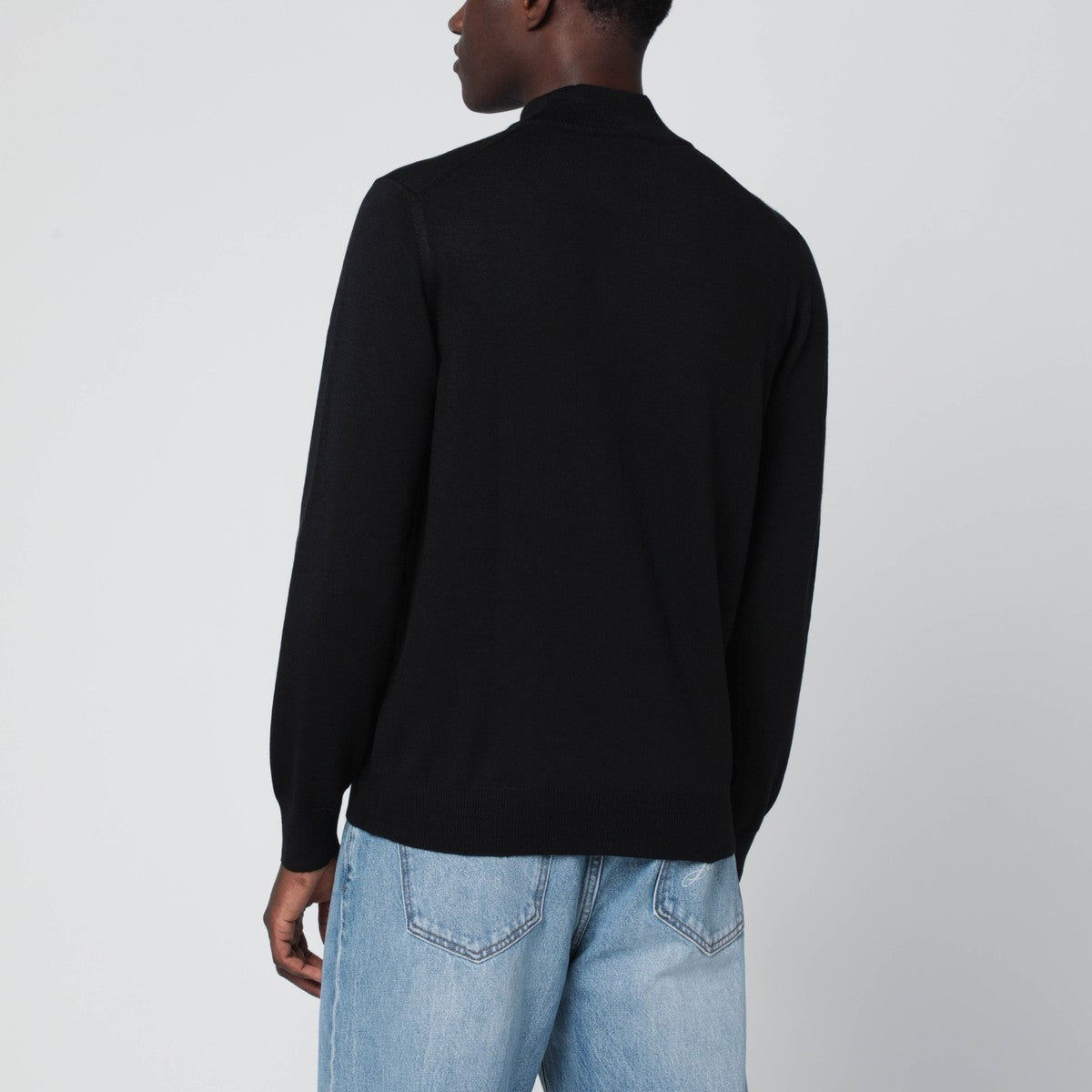 Tagliatore Black wool turtleneck sweater
