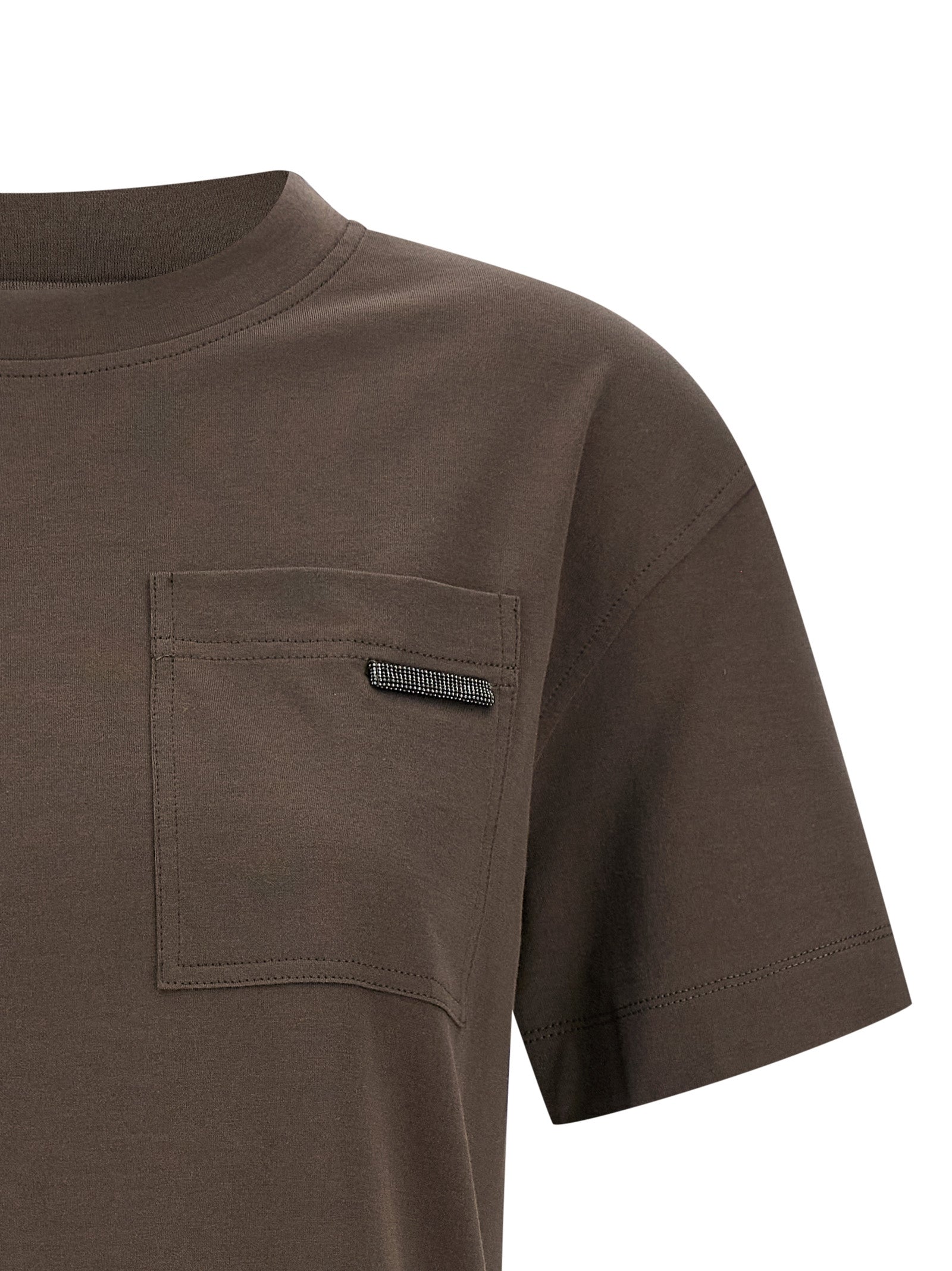 Brunello Cucinelli Shiny Tab T-shirt