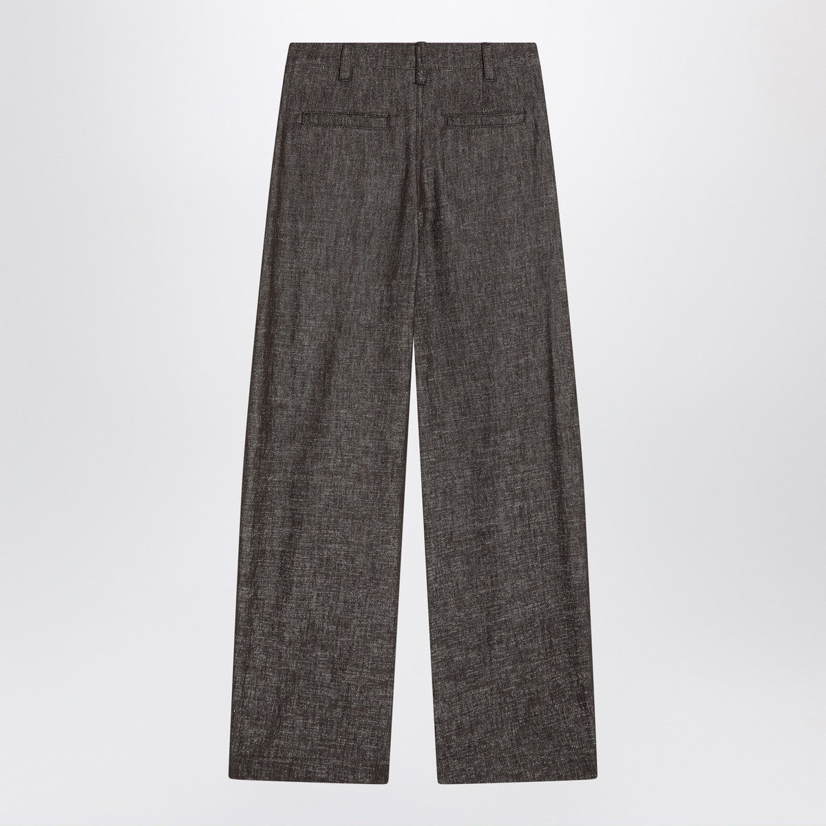 Brunello Cucinelli Wide brown trousers in cotton blend