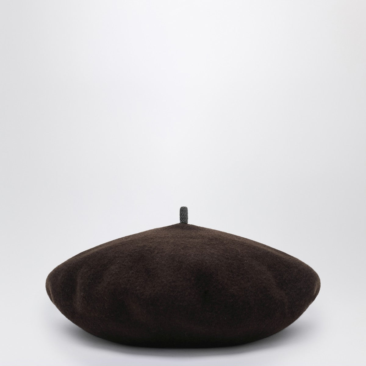 Brunello Cucinelli Brown wool beanie with Precious Detail
