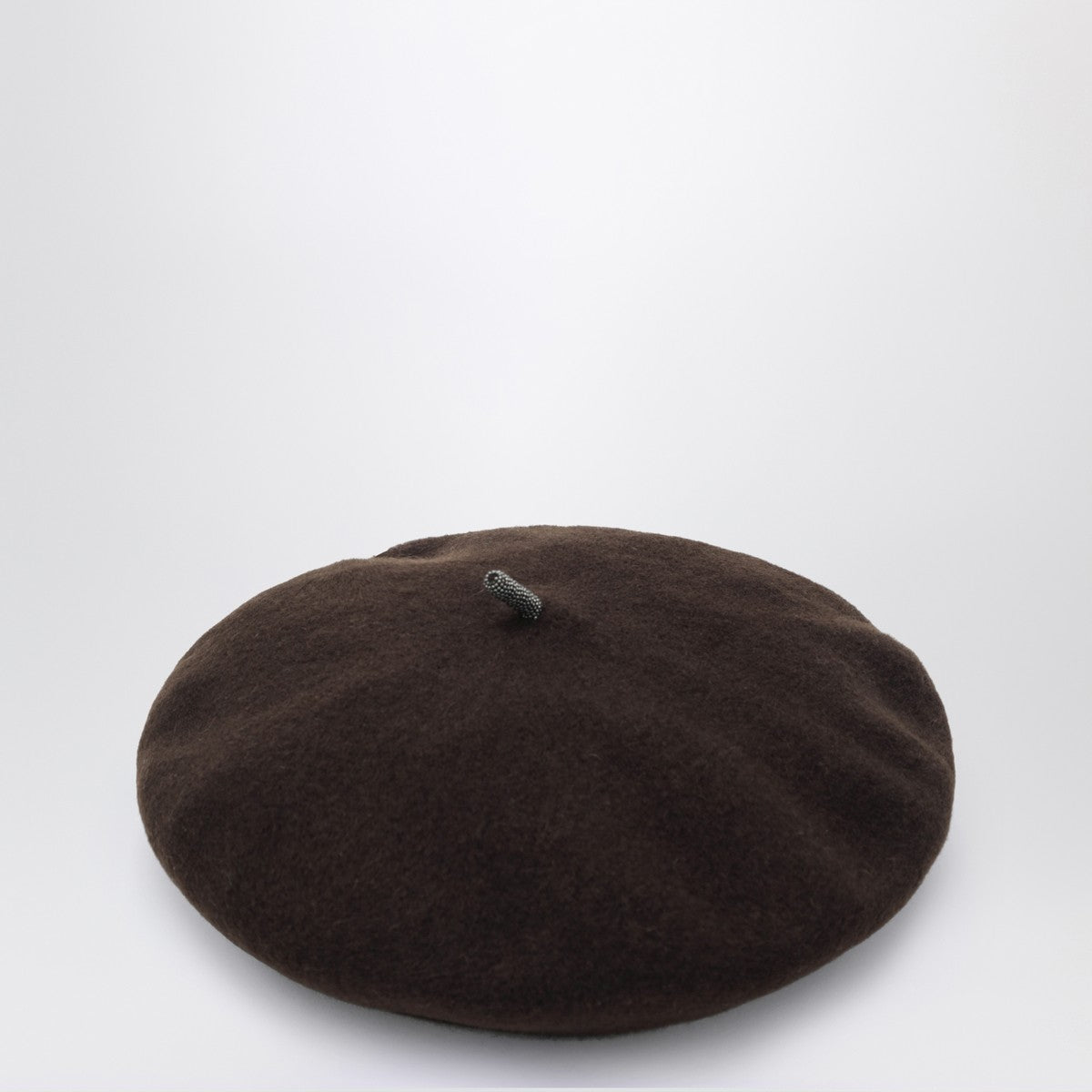 Brunello Cucinelli Brown wool beanie with Precious Detail