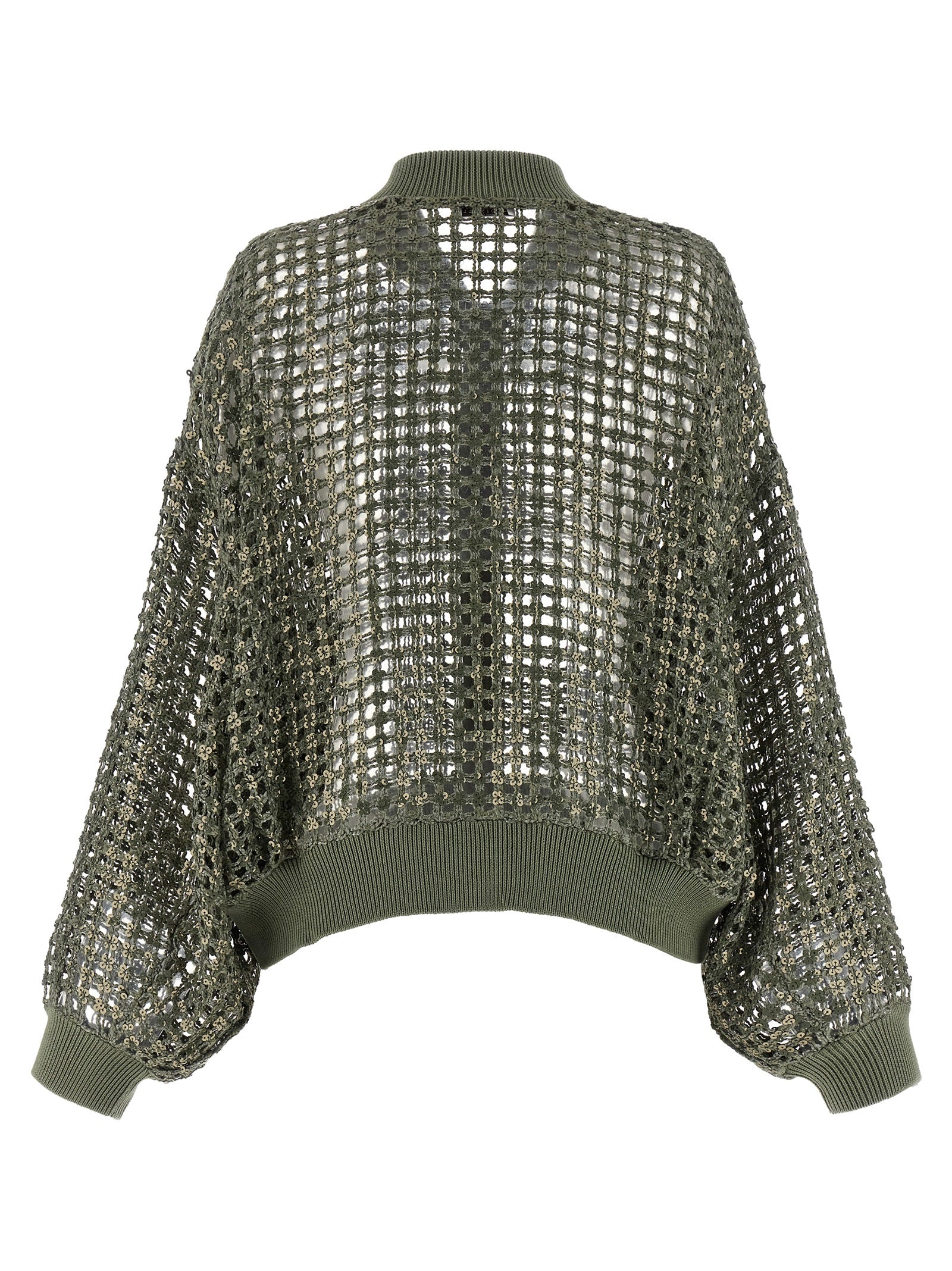 Brunello Cucinelli Dazzling Net Embroidery Cardigan