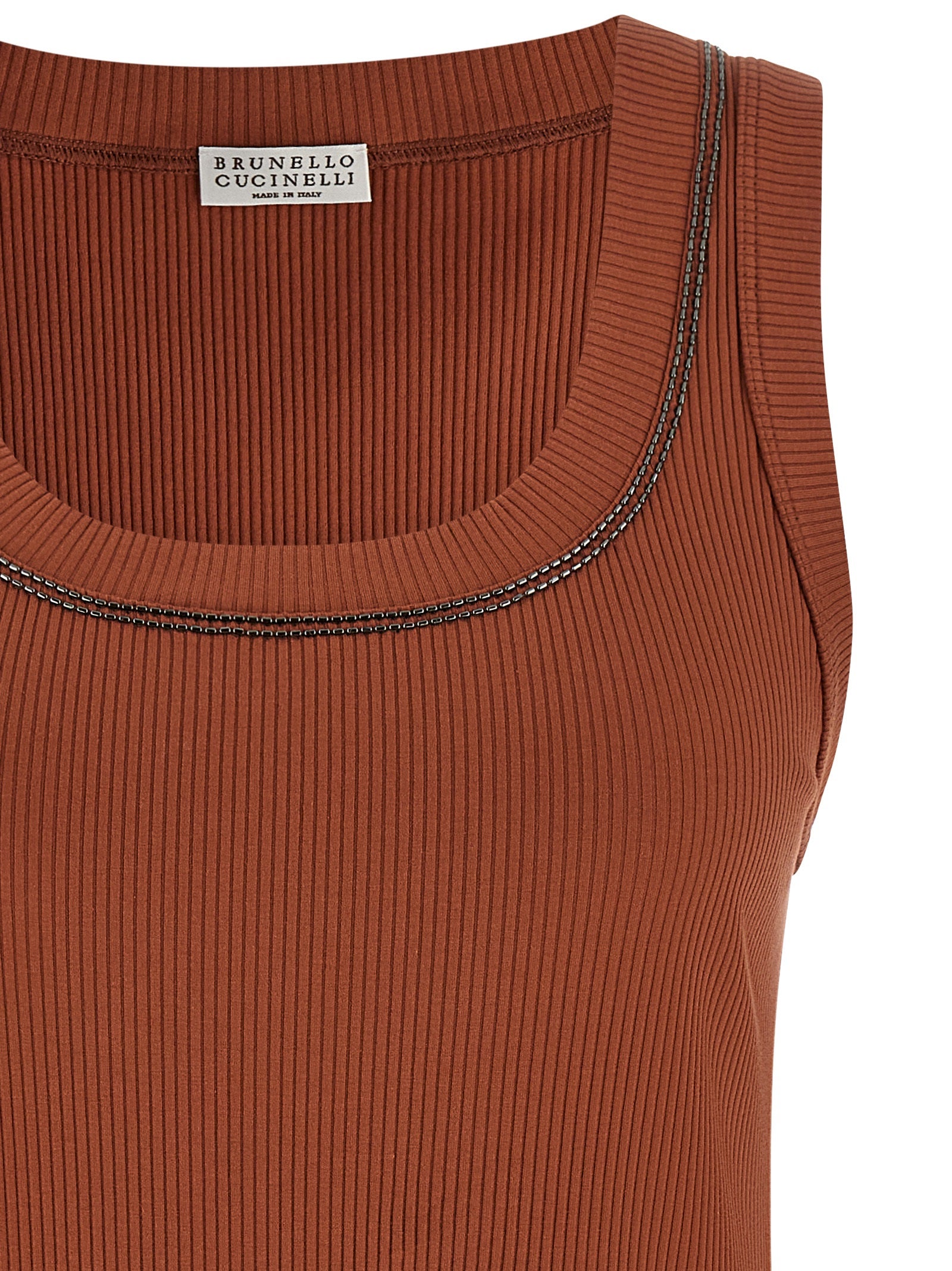 Brunello Cucinelli Shiny Trim Top