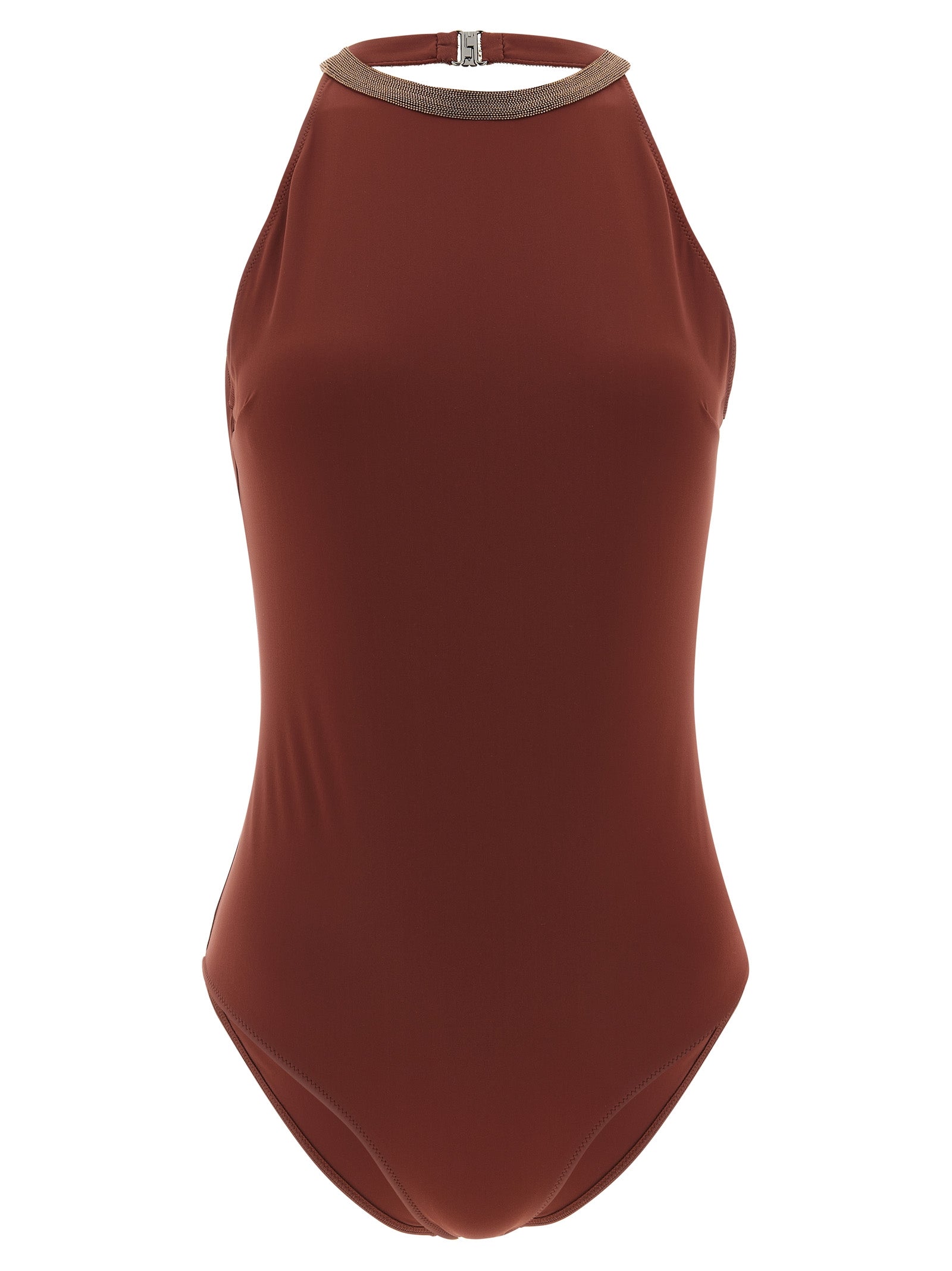 Brunello Cucinelli Precious Collar One-piece Swimsuit