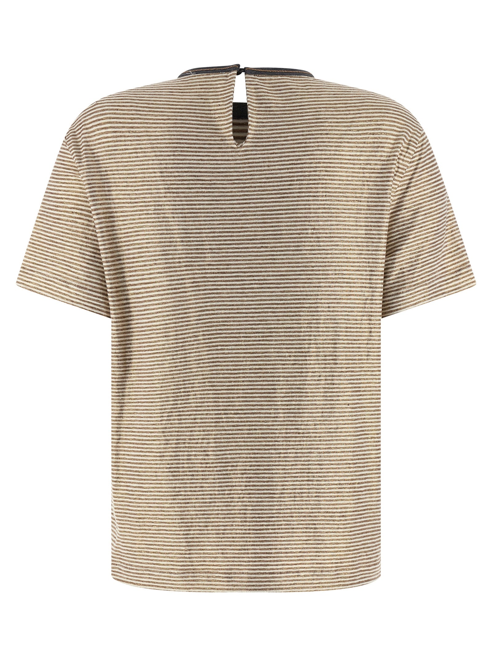 Brunello Cucinelli Shiny Collar Detail T-shirt