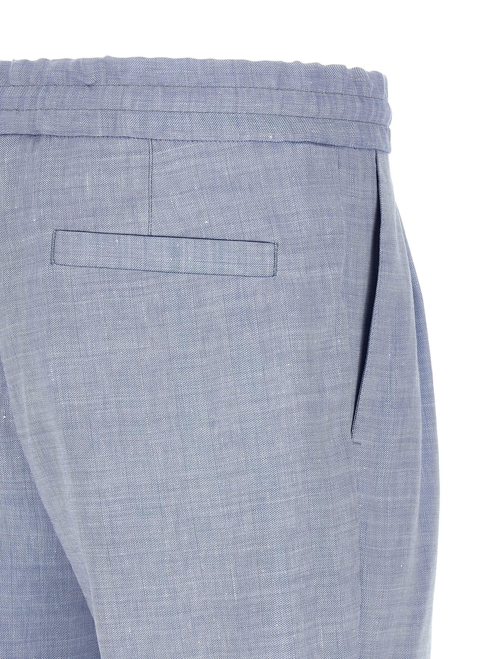 Brunello Cucinelli Linen And Wool Chevron Bermuda Shorts