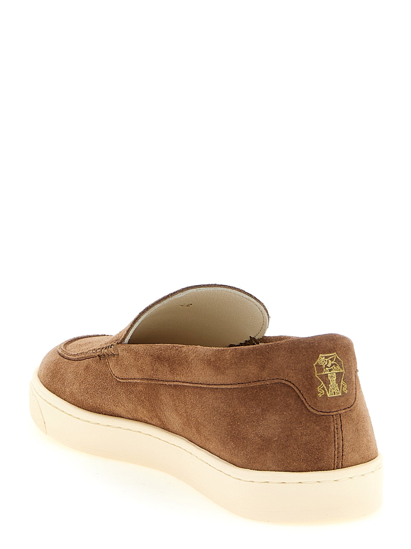 Brunello Cucinelli Suede Chevron Loafers