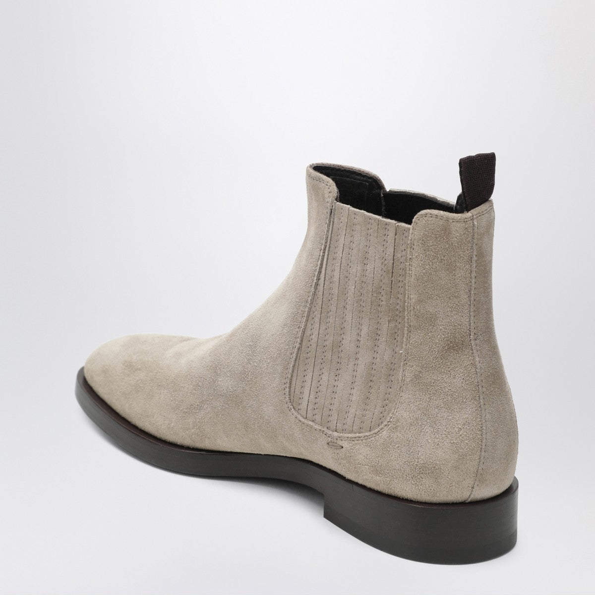 Brunello Cucinelli Light beige suede Chelsea boots