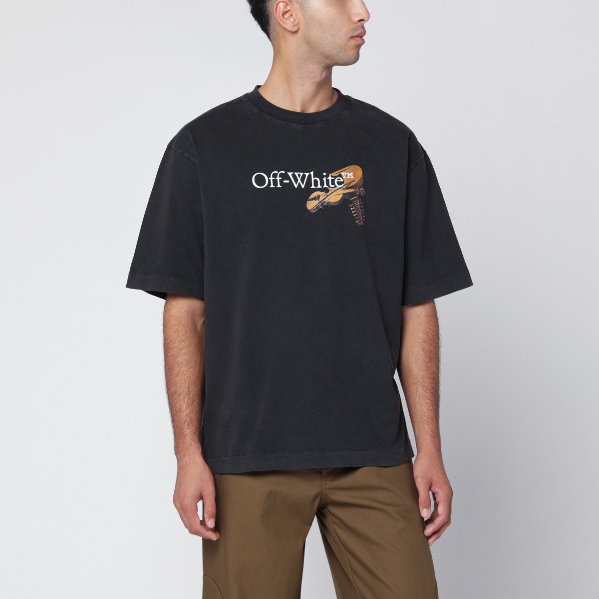Off White Off-White™ Washed black Cupid Arrow Skate Logo T-shirt