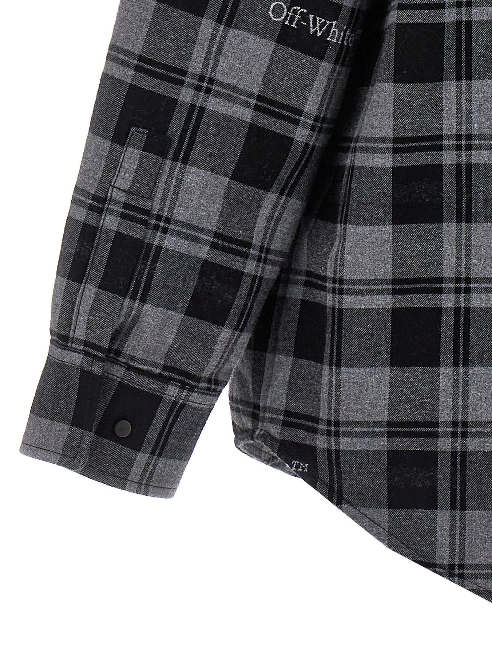 Off White Check Flannel Padded Jacket