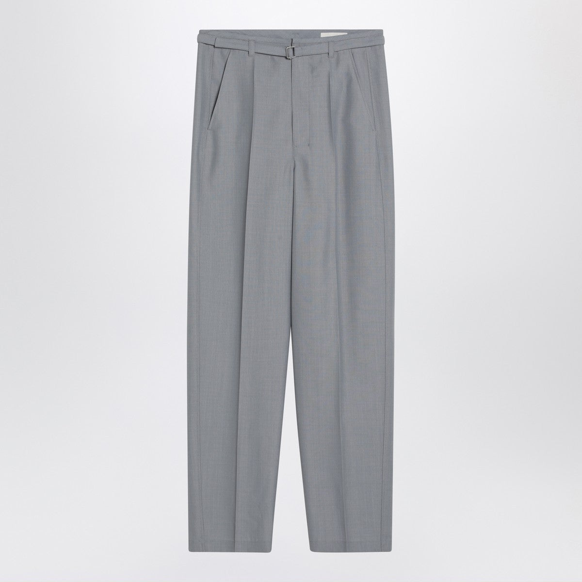 LEMAIRE Grey mélange trousers with belt