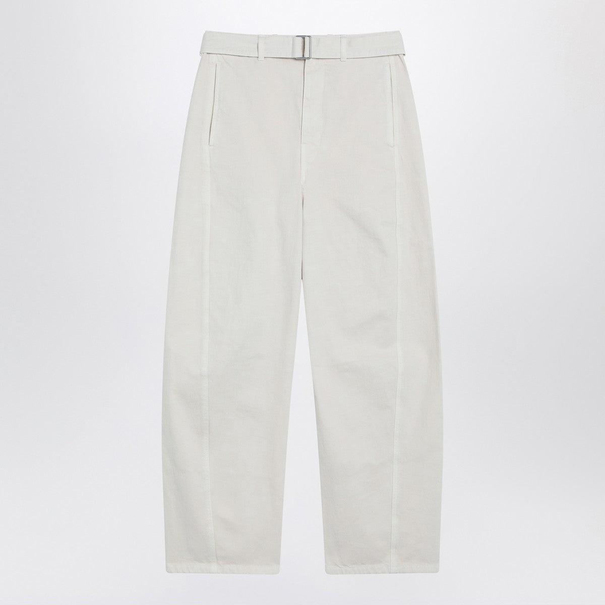 LEMAIRE Cream trousers with belt