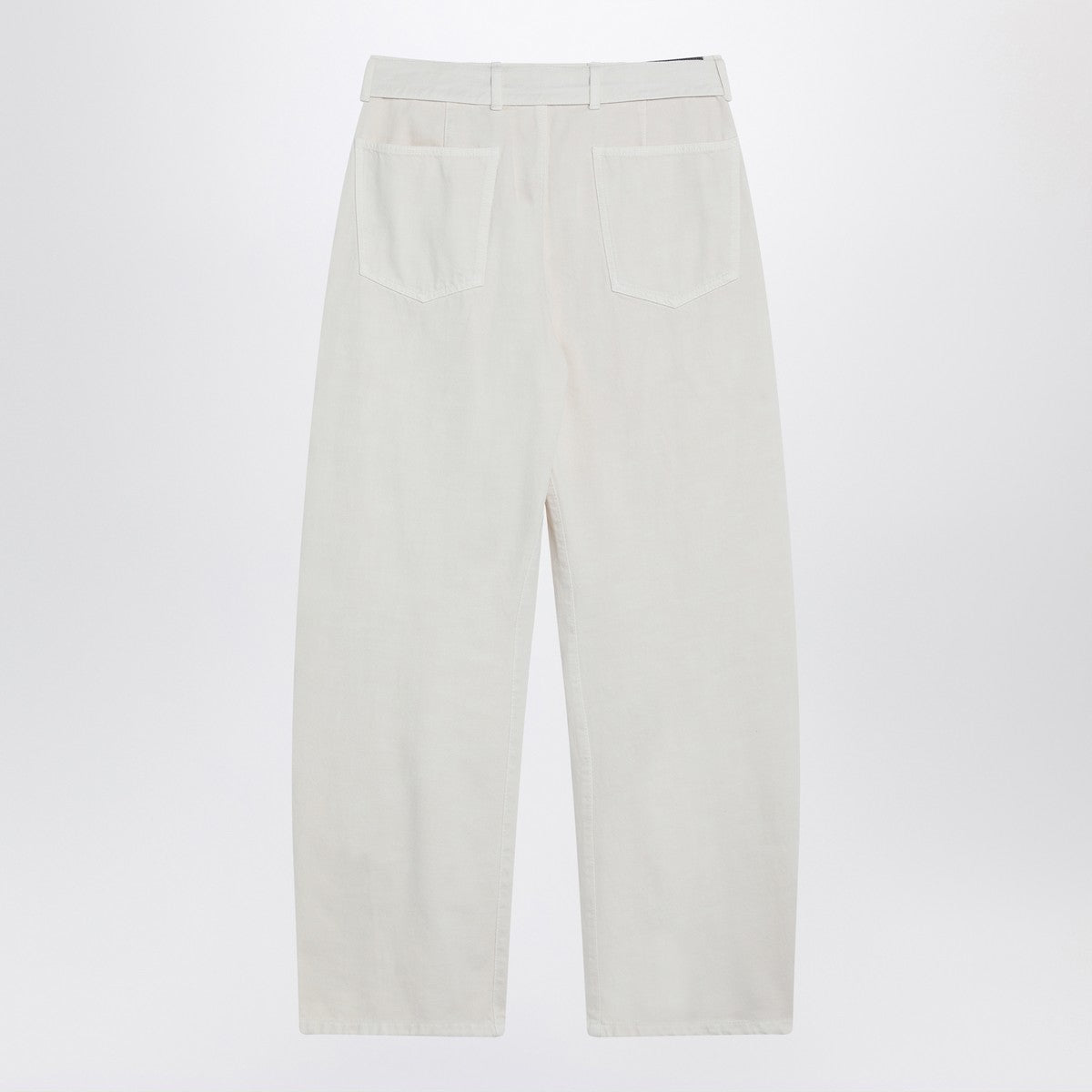 LEMAIRE Cream trousers with belt