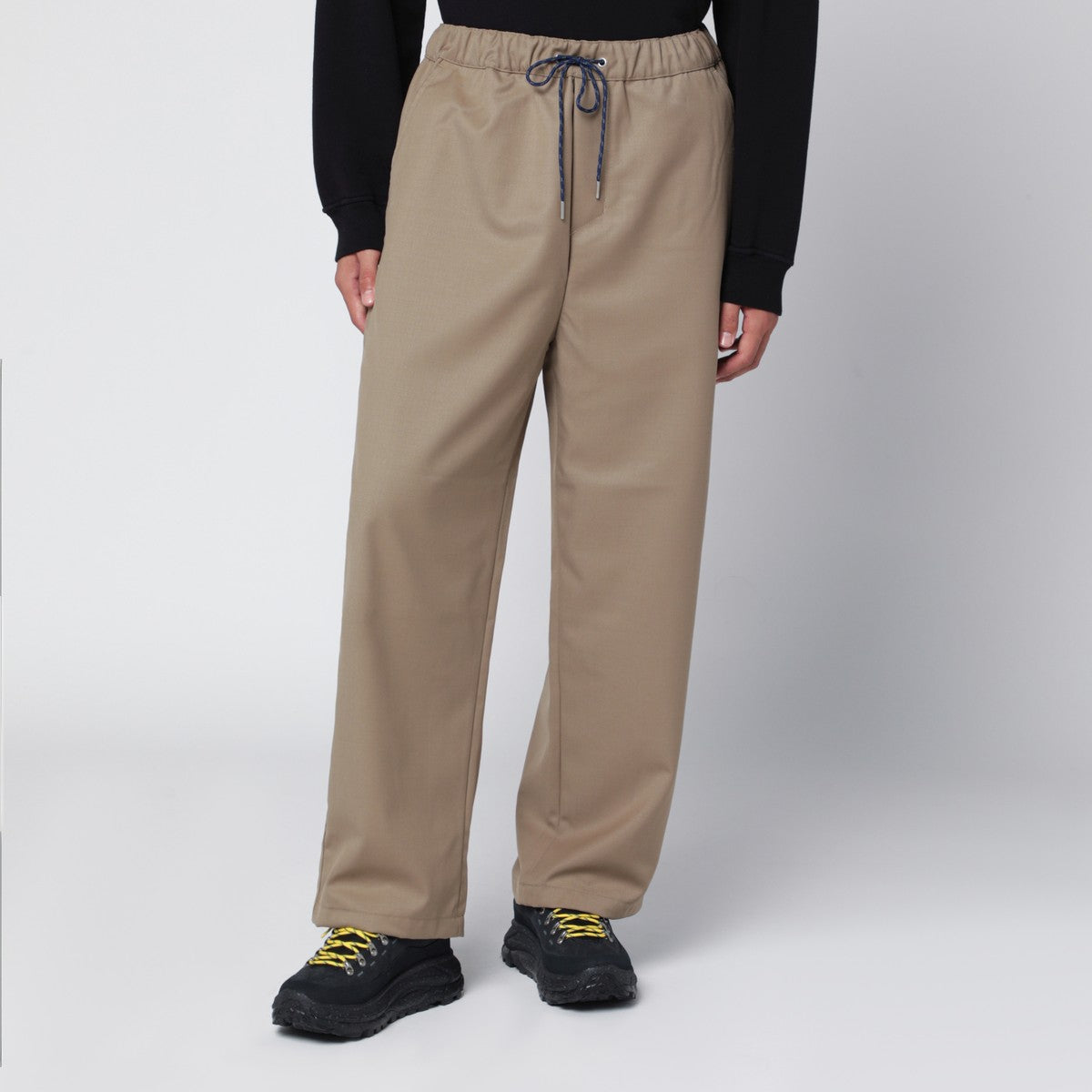 OAMC Beige Base trousers in wool blend