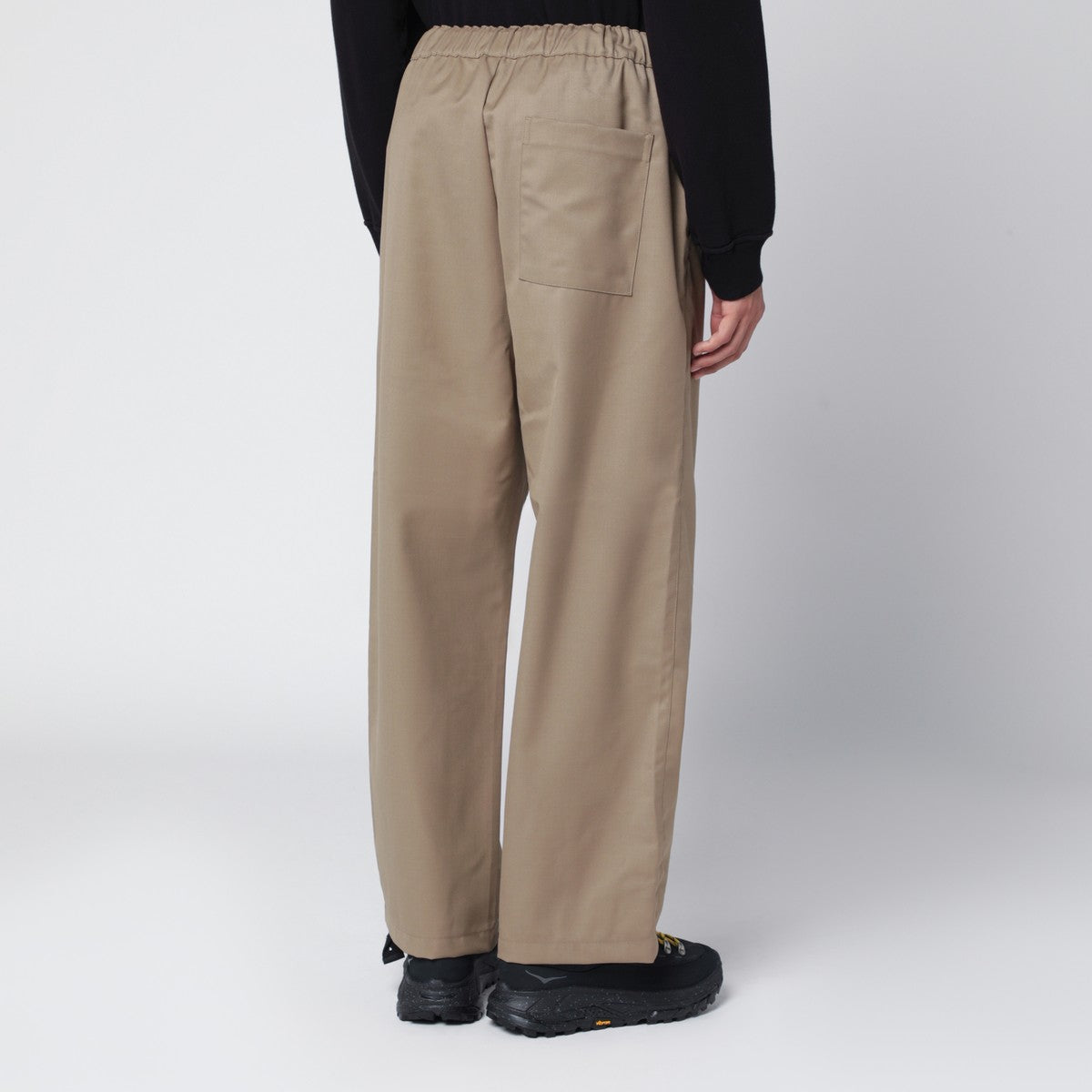 OAMC Beige Base trousers in wool blend