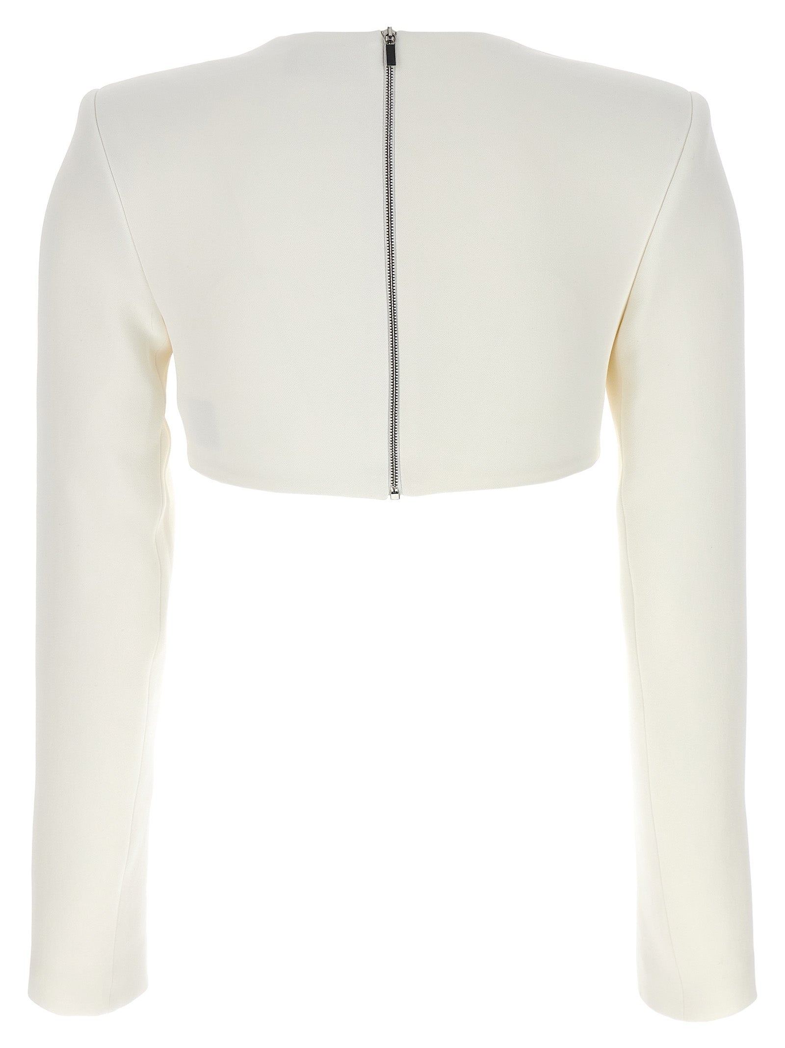 David Koma Top 3d Crystsal Chain And Square Neck