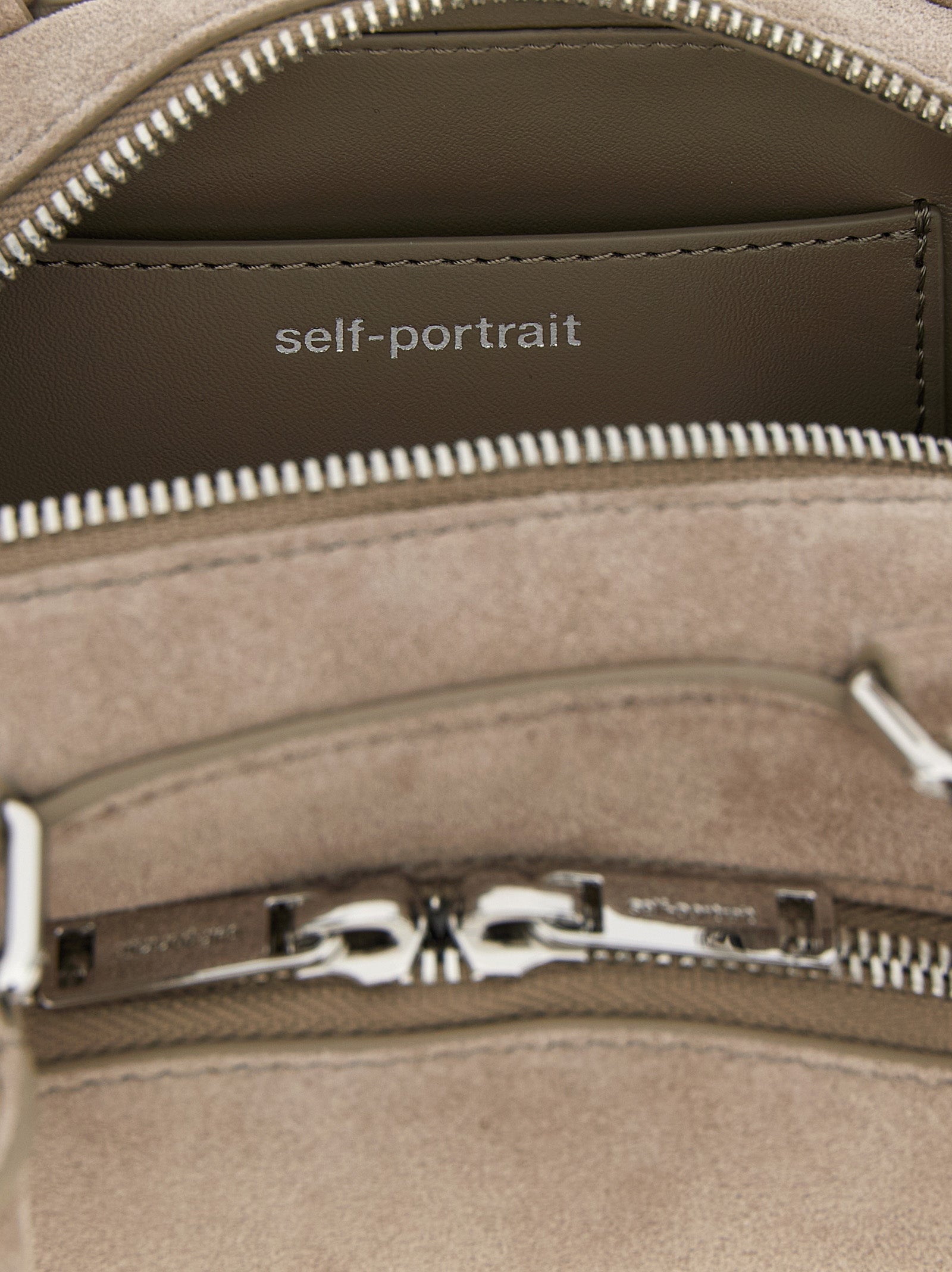 Self-Portrait Self Portrait Suede Mini With Charm Shoulder Bag