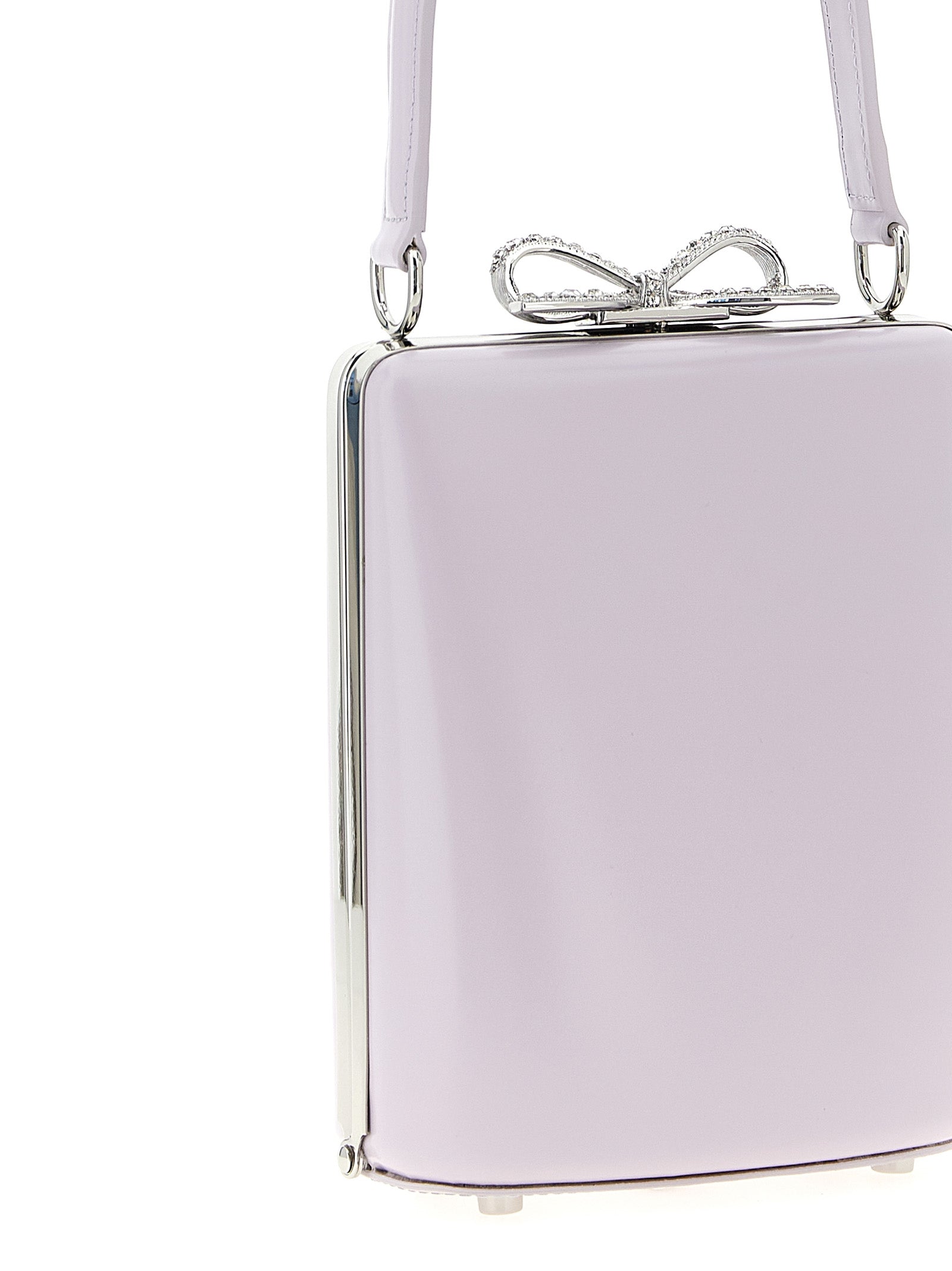 Self-Portrait Lilac Leather Mini Bow Handbag