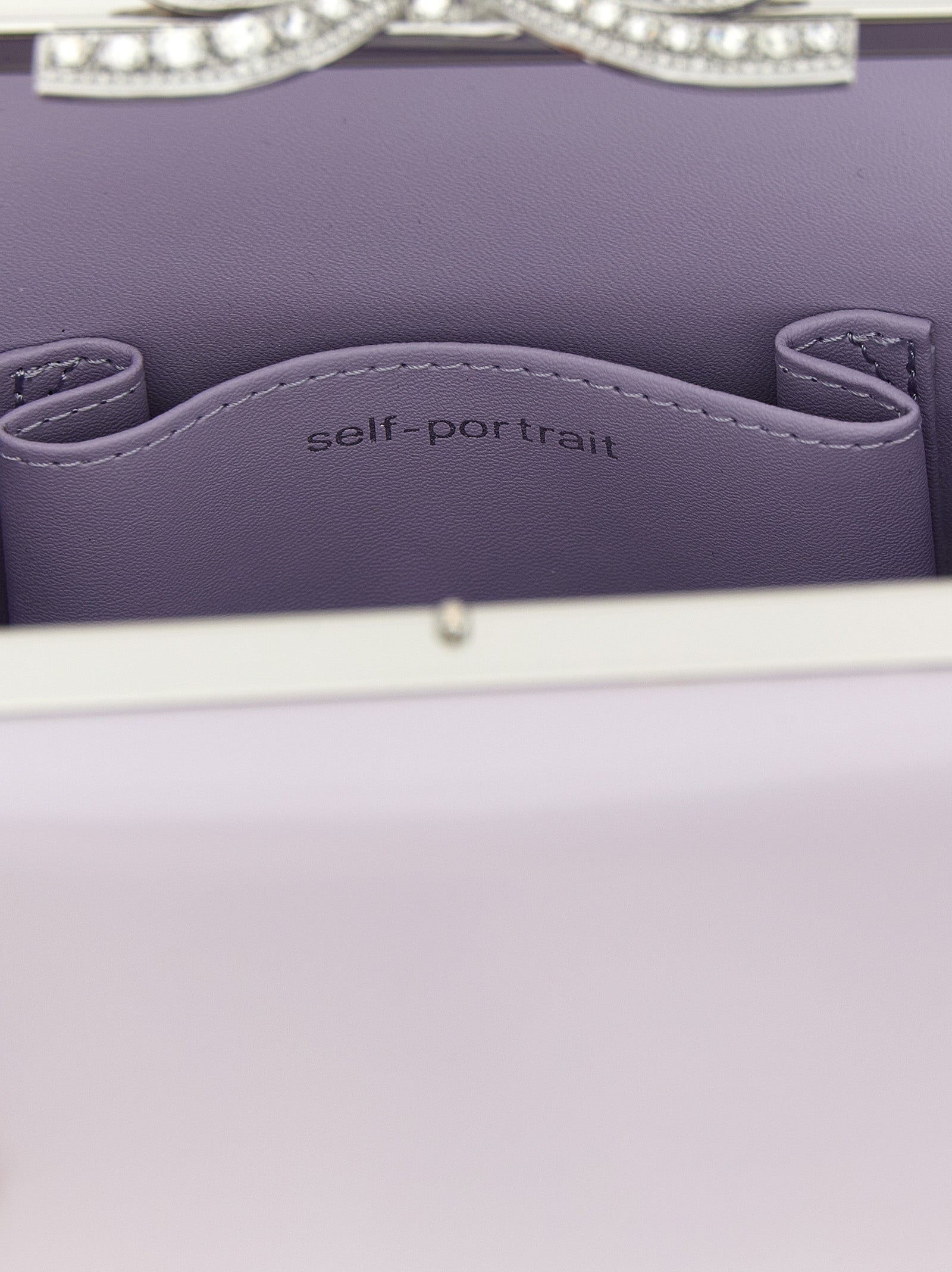 Self-Portrait Lilac Leather Mini Bow Handbag