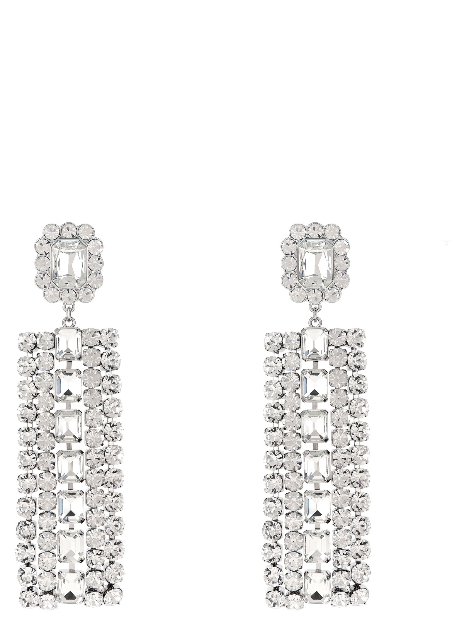 Self-Portrait Multi Crystal Droplet Earrings