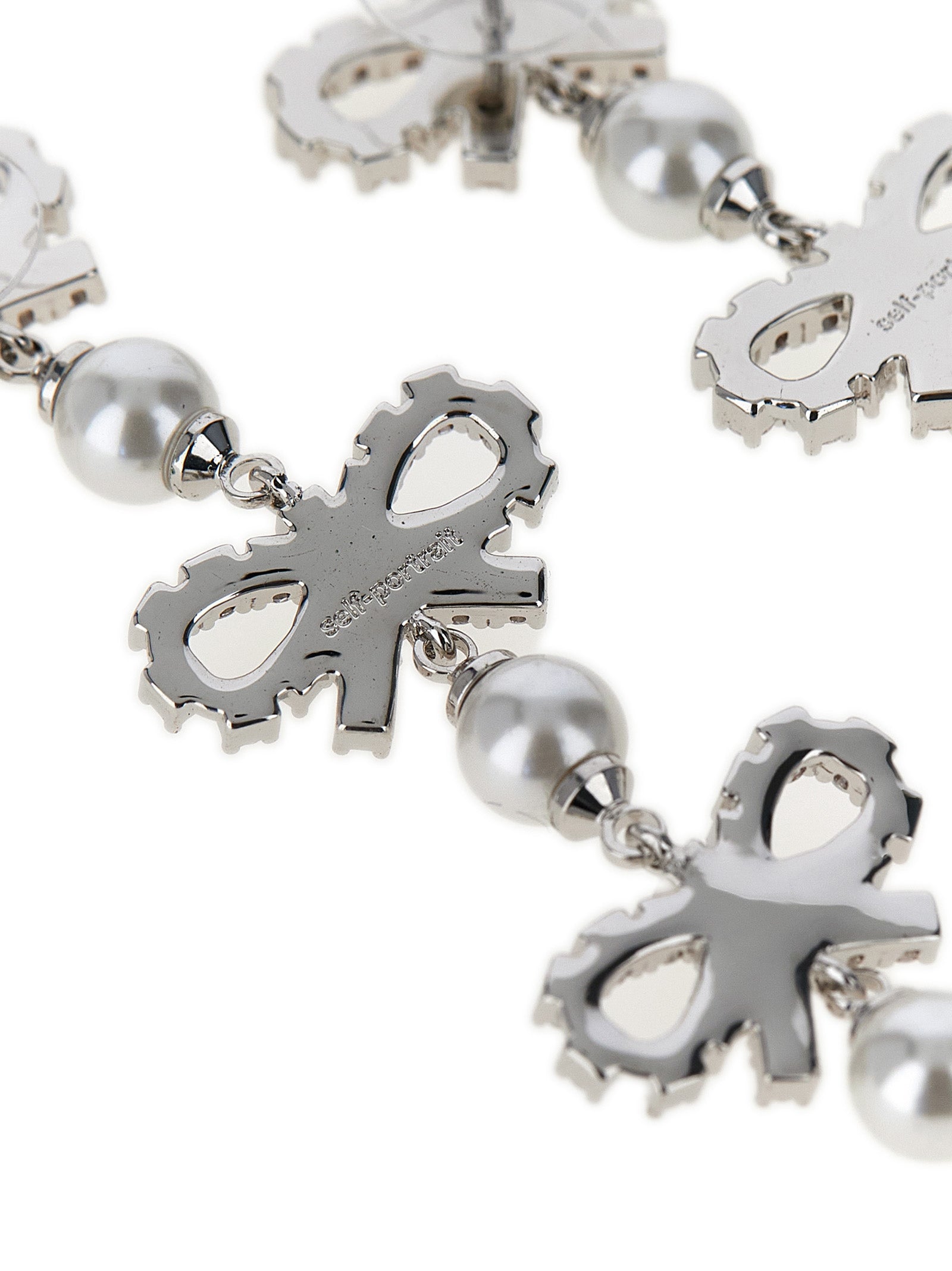 Self-Portrait Self Portrait Micro Bow Pearl Tiered Earrings