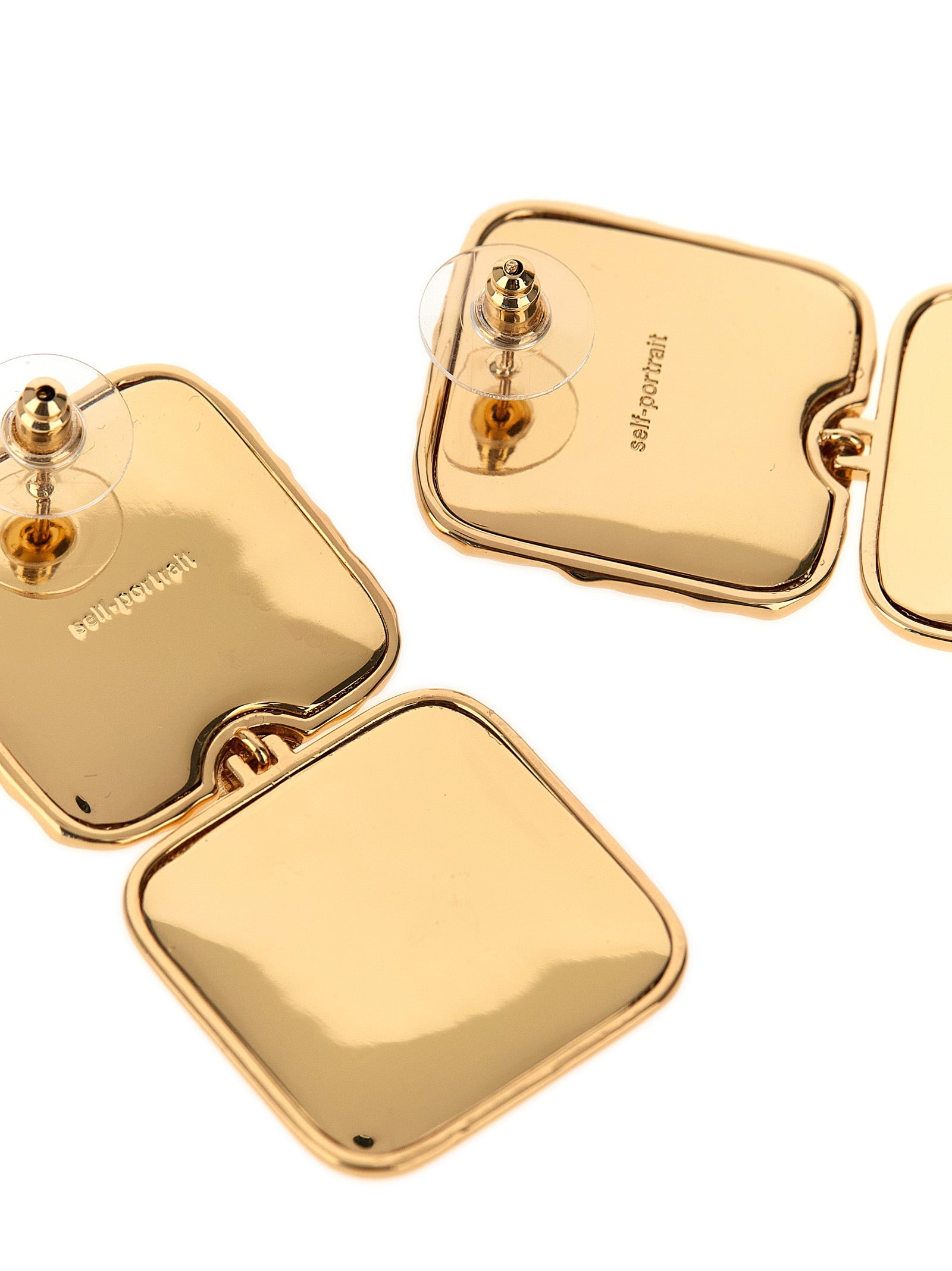 Self-Portrait Self Portrait Mottled Gold Black Tiered Earrings