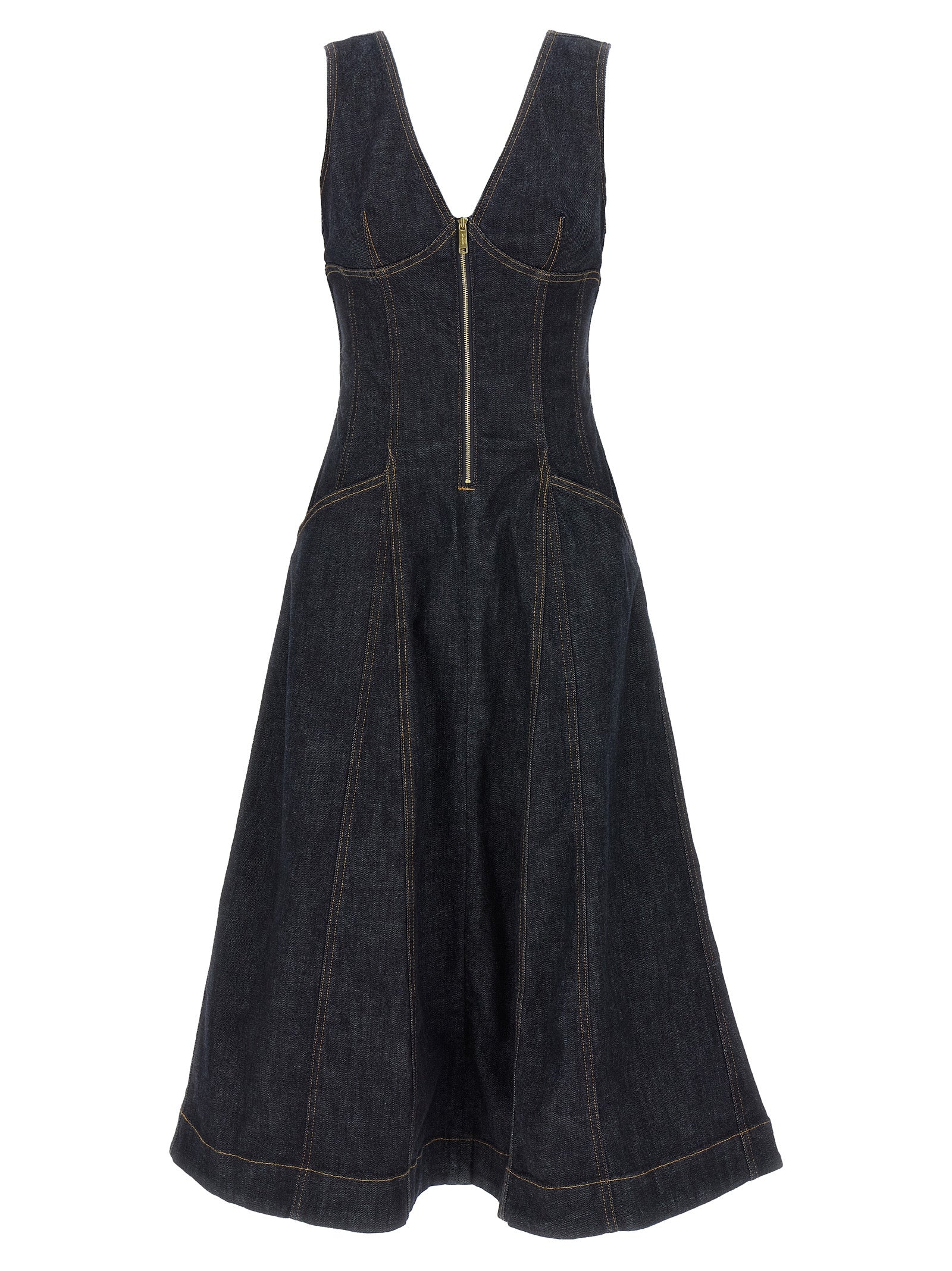 Self-Portrait Indigo Denim Midi Dress