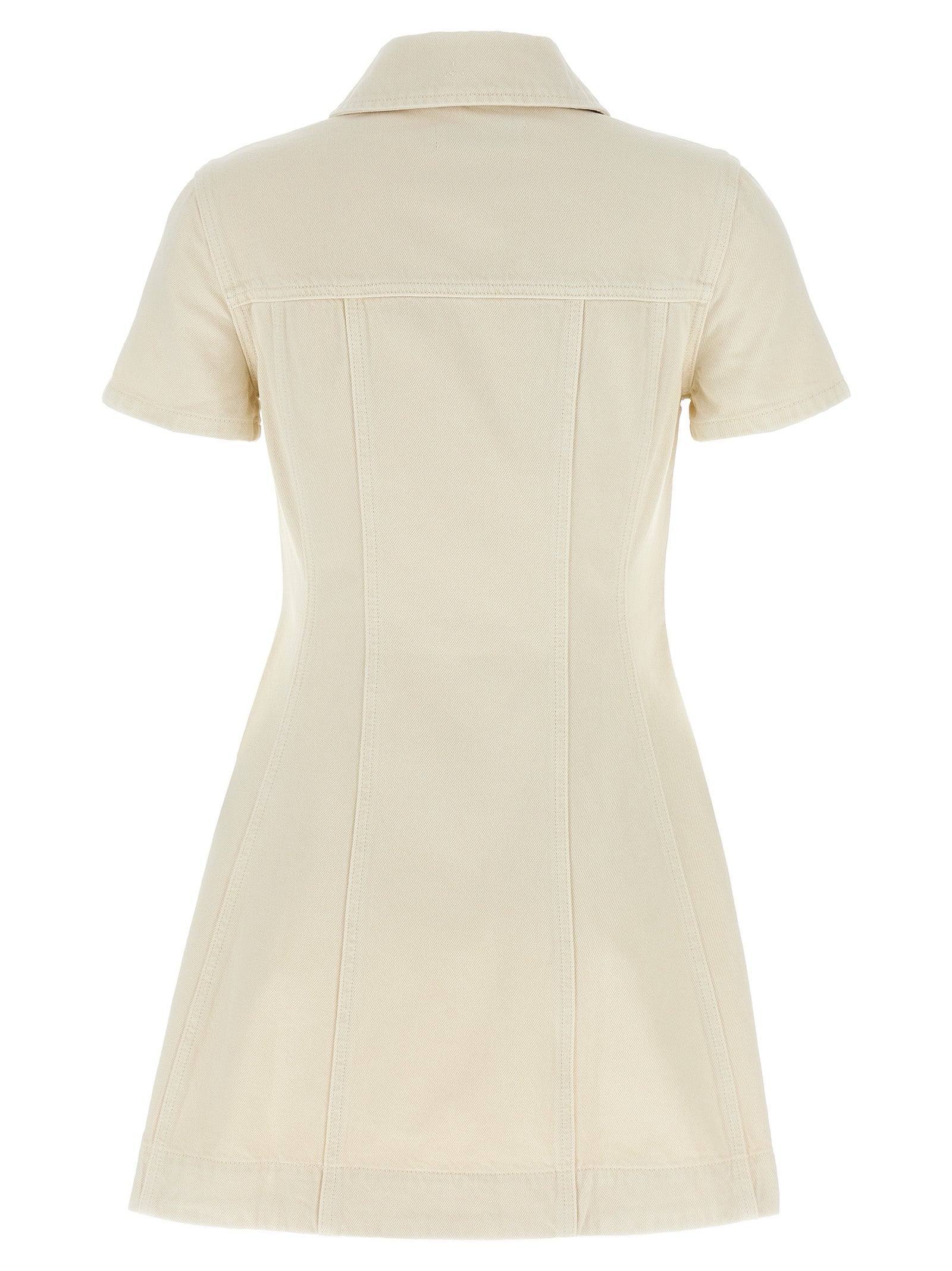 Self-Portrait Self Portrait Cream Collared Denim Mini Dress
