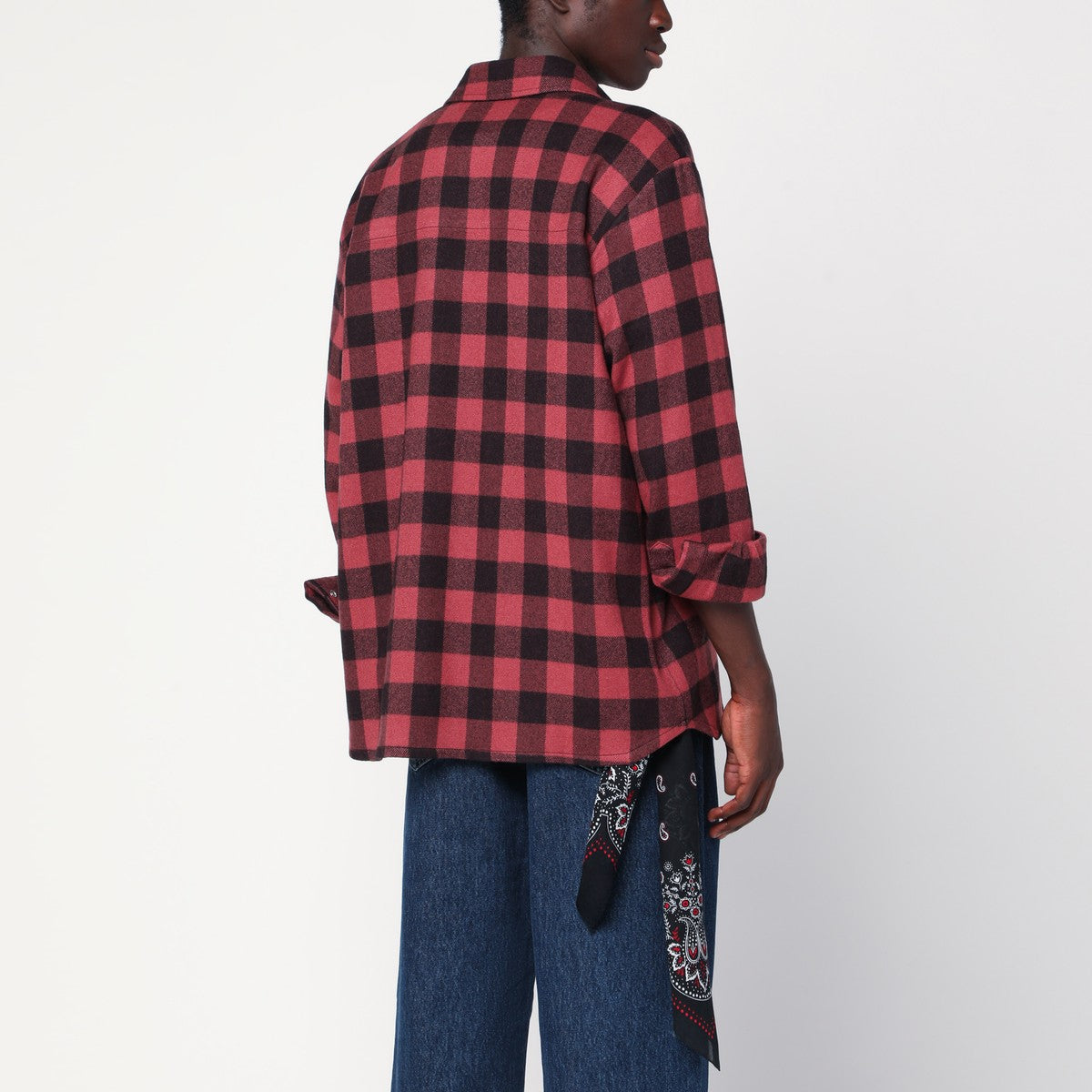 Destin Antique pink plaid wool shirt