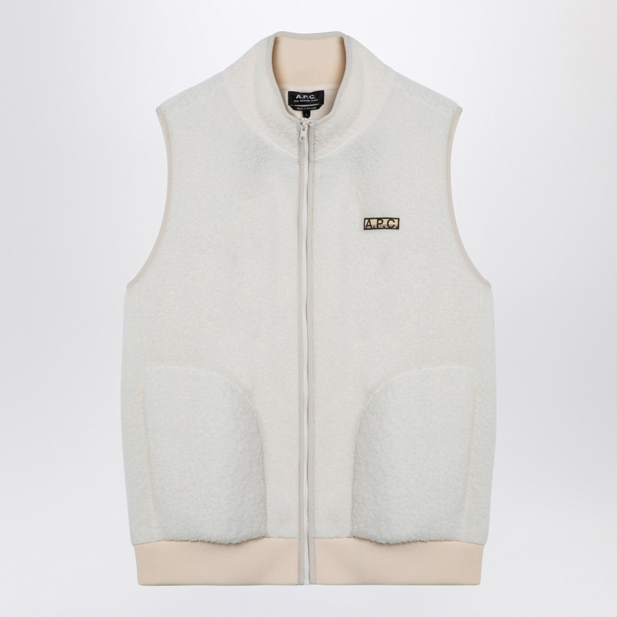 A.P.C. White fleece zipped waistcoat