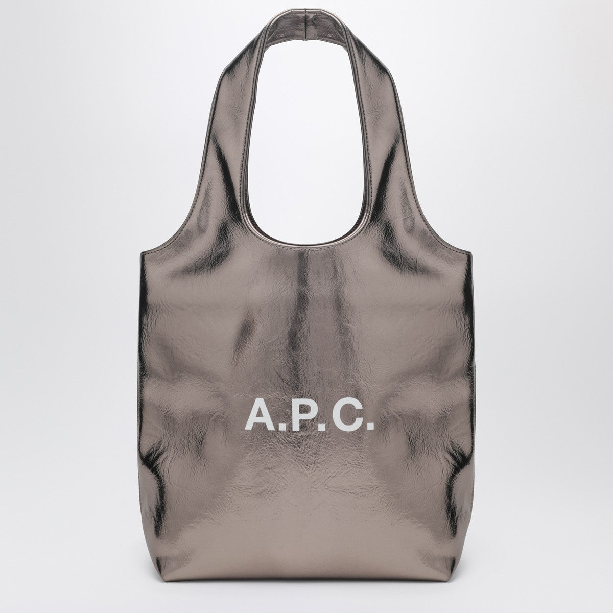 A.P.C. Small metallic silver Ninon tote bag